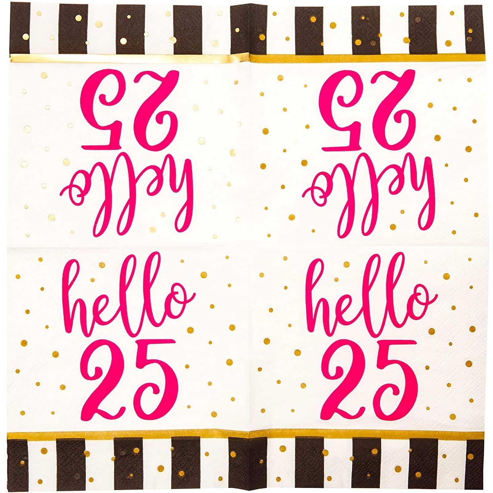 Hello 25 Party Paper Napkins (5 x 5 In  50 Pack)