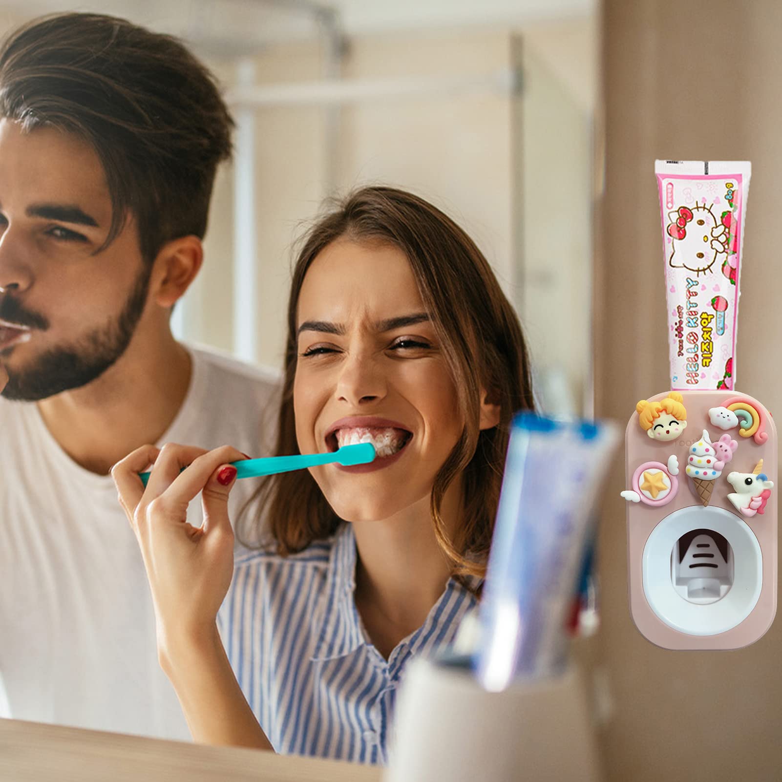 Automatic Kid Toothpaste Dispenser For Shower,Toothpaste Squeezer For Kids & Family,Wall Mounted Bathroom Decor By Mr. Thumbs (1