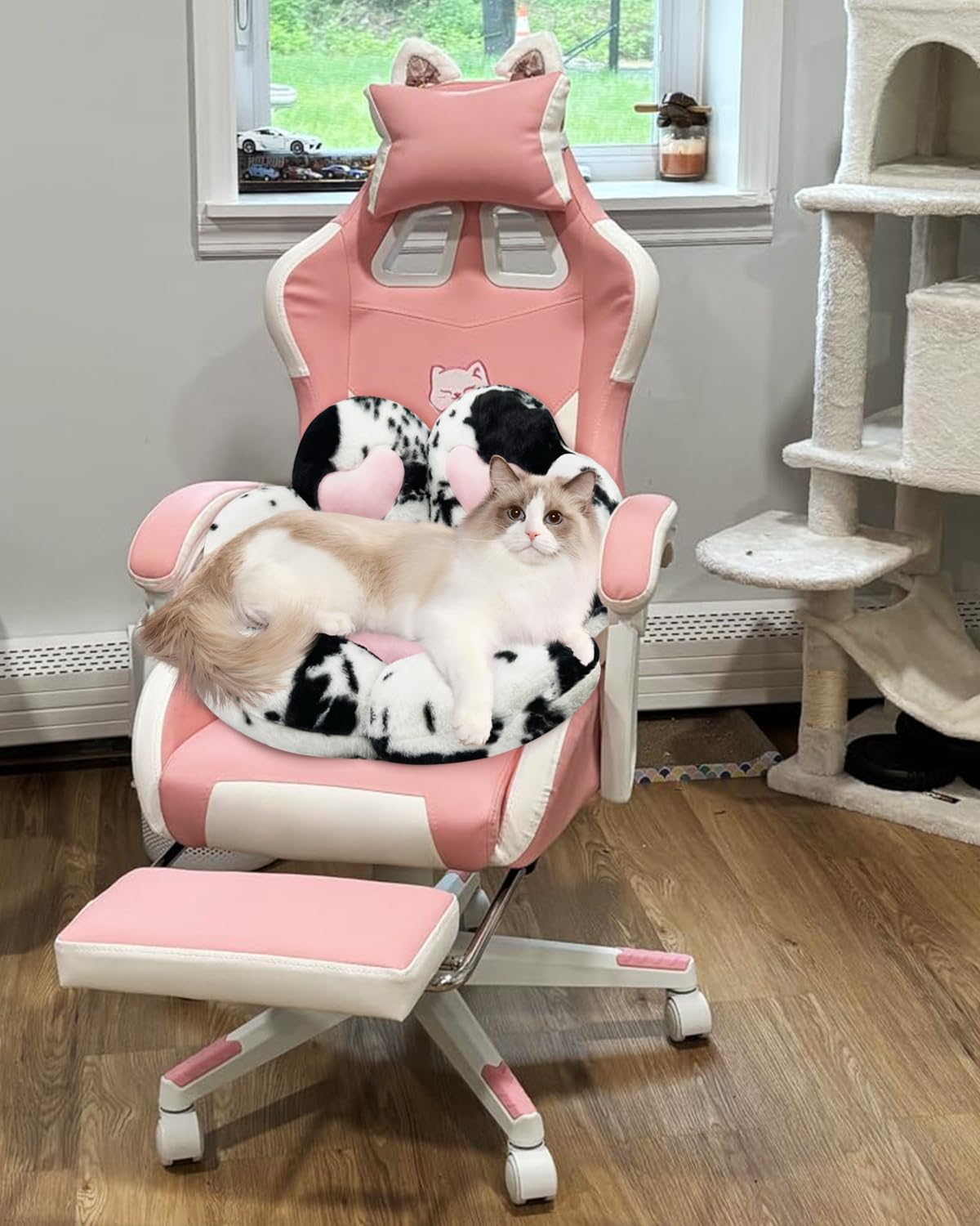 MOONBEEKI Cat Paw Cushion Chair Comfy Kawaii Plush Seat Cushions Shape Lazy Pillow for Gamer Chair 28x 24 Cozy Floor Cute Seat K