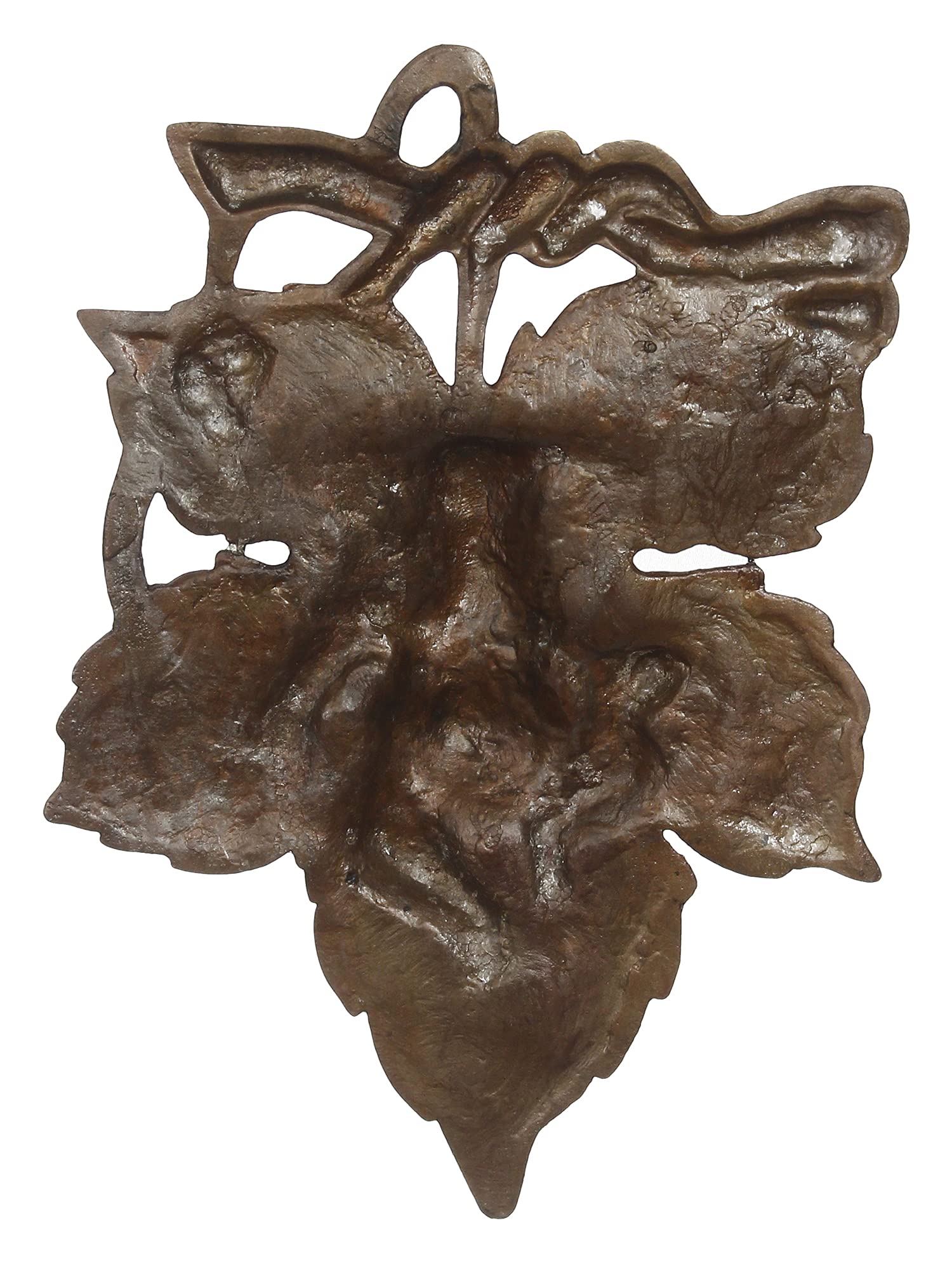 Ecraftindia Golden And Copper Finish Lord Ganesha On Creative Leaf Metal Wall Hanging - Decorative Hindu God Idol For Home, Livi