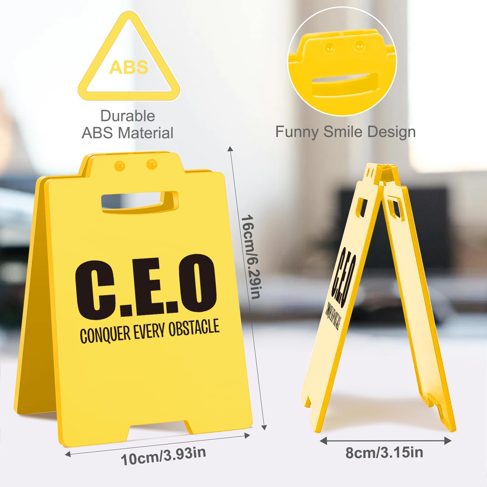 Motivational Desk Sign - Funny Gifts for Coworkers, Leaders, Bosses, and Friends, Positive Affirmation Sign for Work | Conquer E