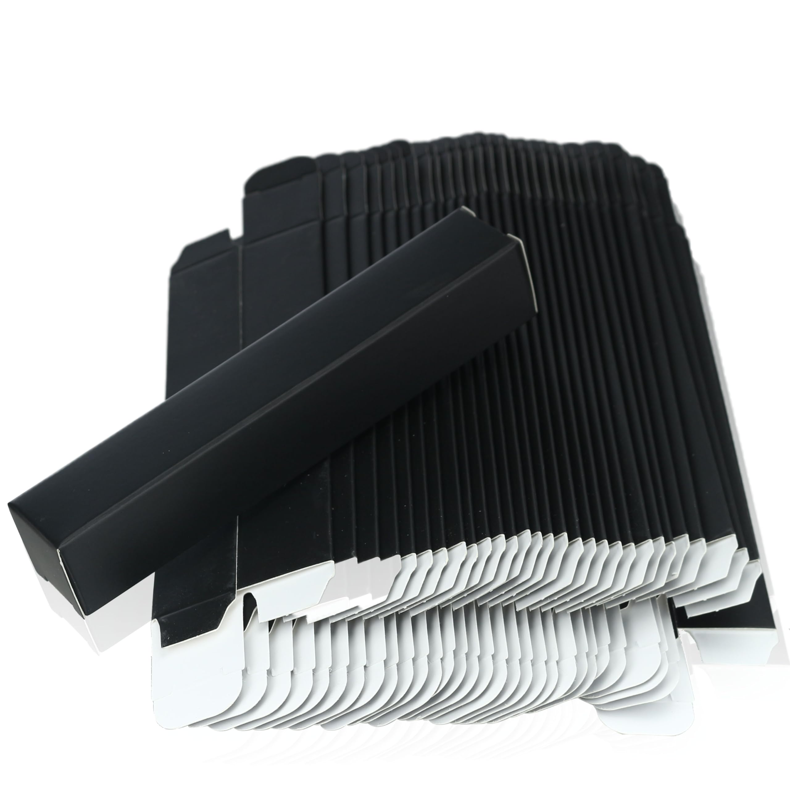 COSIDEA 50pcs 23 * 23 * 133mm lip gloss Craft Black paper boxes Small packing box 350gms for lipgloss mascara lipstick packing