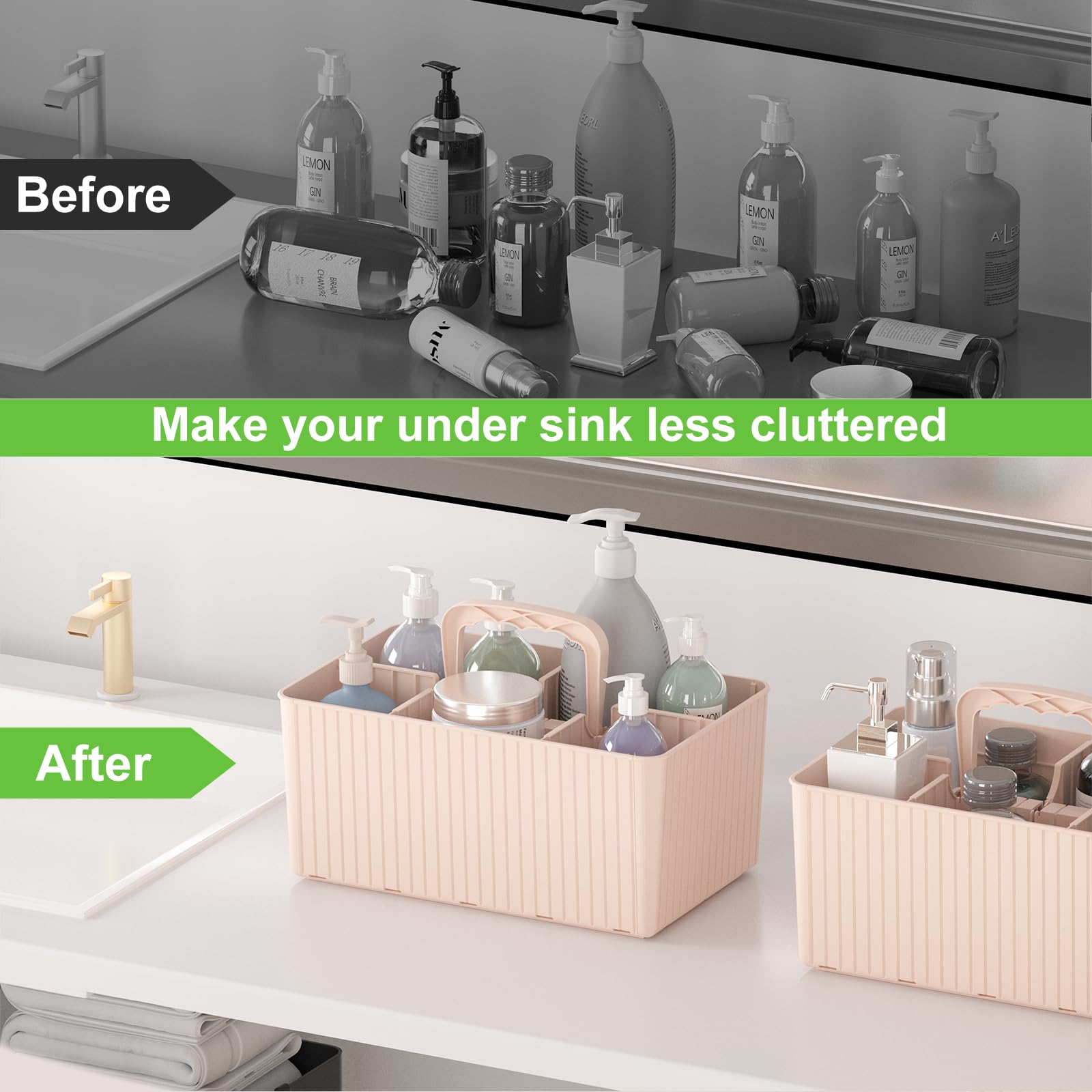 Dayhope Plastic Shower Caddy Portable Organizer, Diy Bathroom Organizers And Storage, Makeup Organizer Divided Storage Tote Hold