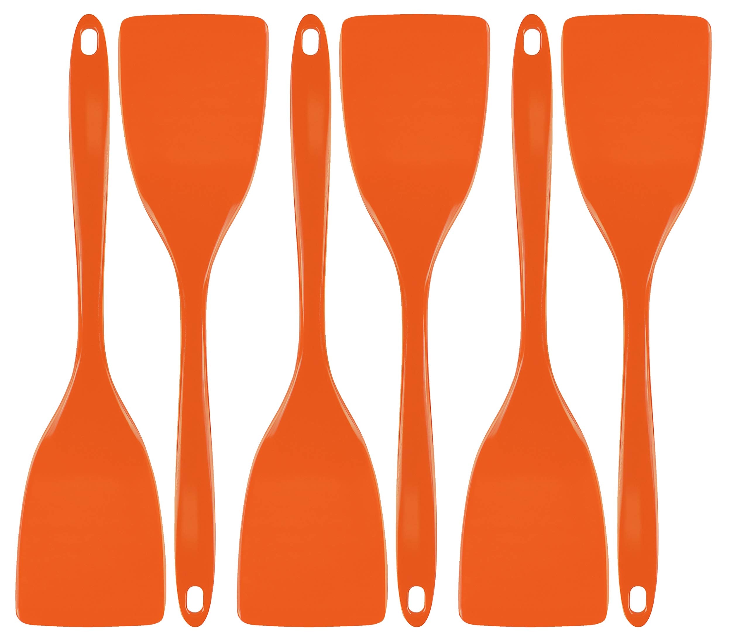 6 Piece Durable Melamine Spatula Set,Orange