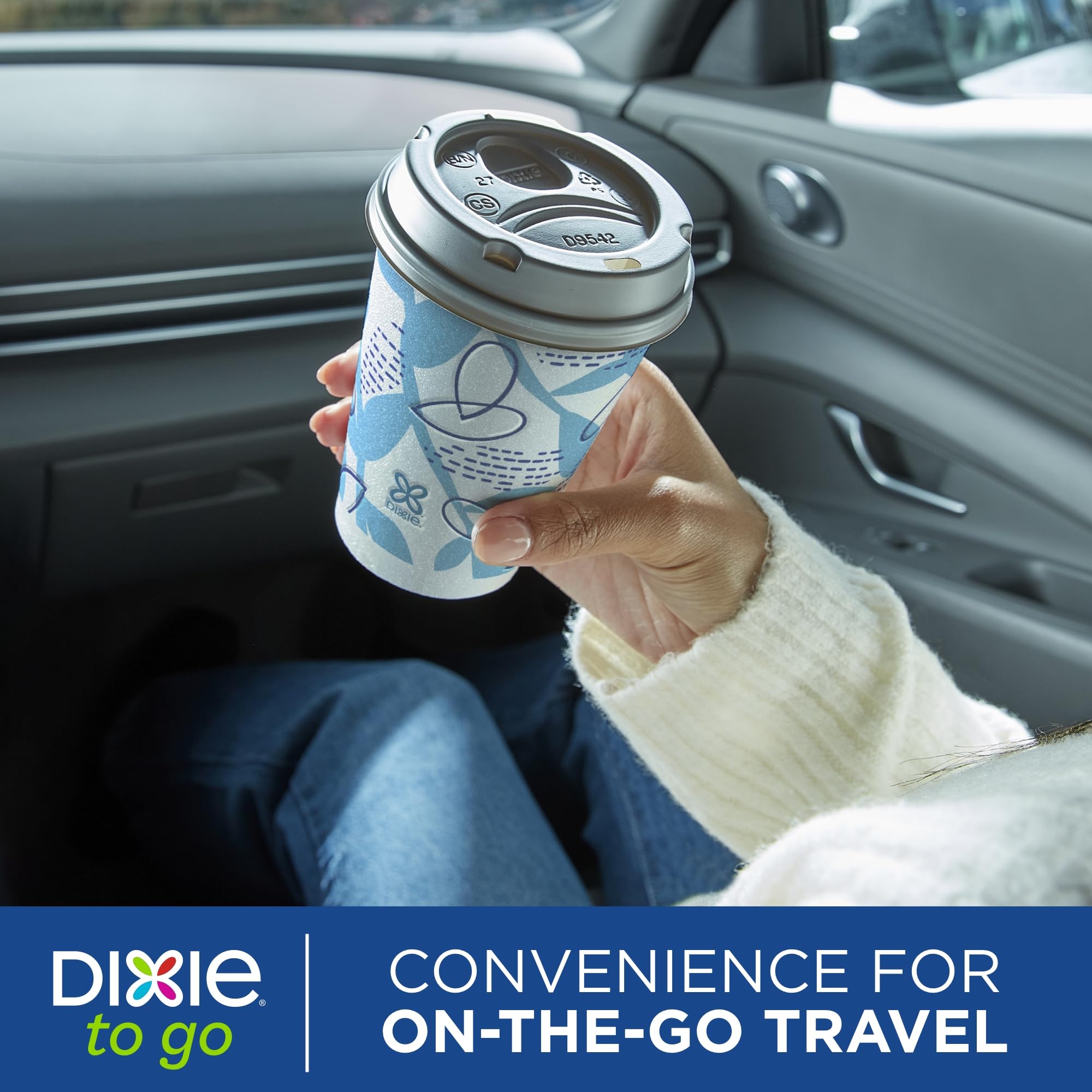 Dixie To Go Paper Coffee Cups With Lids, 12 Oz, 26 Ct, Disposable Insulated Paper Cups For On-The-Go Hot Or Cold Beverages