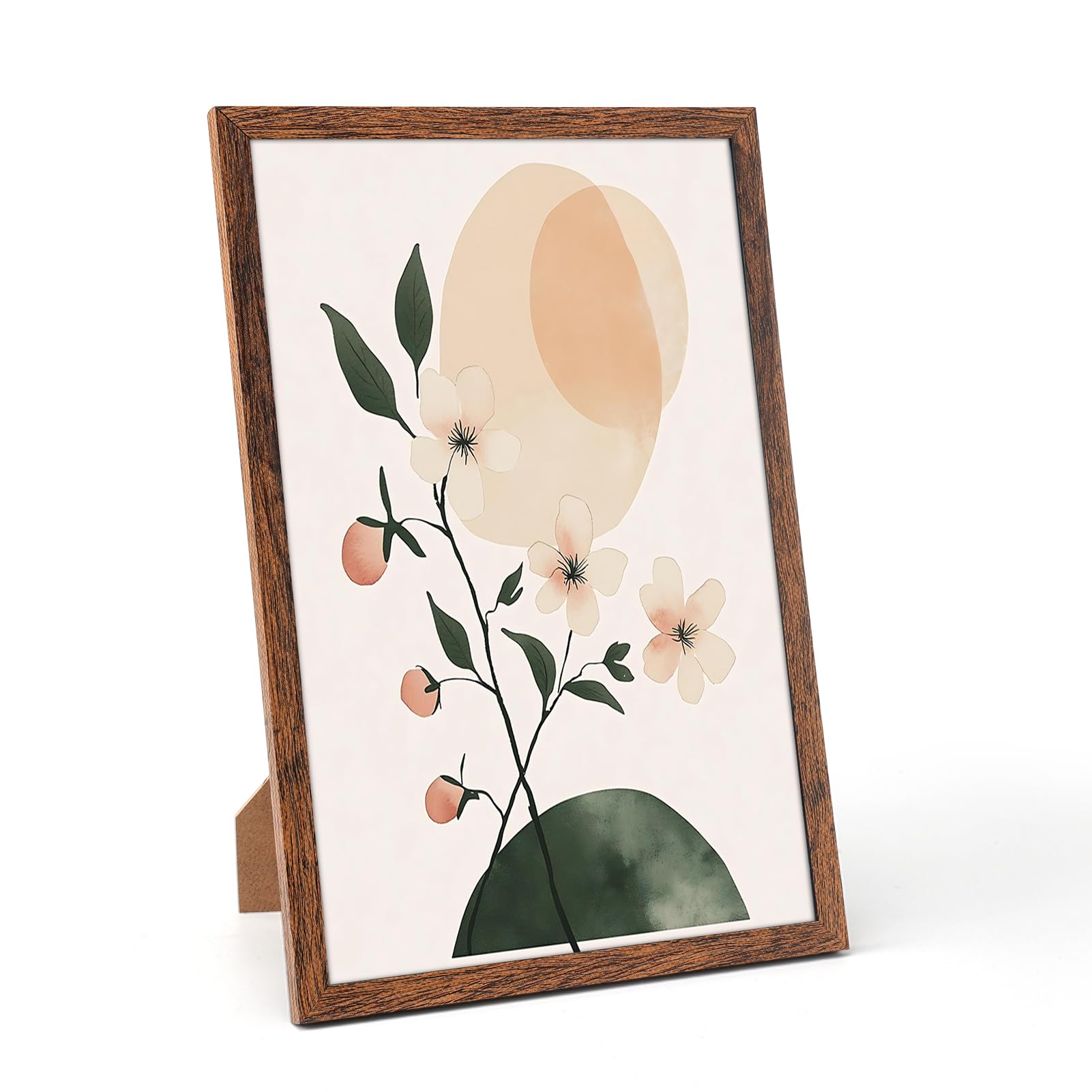 Giftgarden 8x12 Picture Frame Walnut Brown, 8 by 12 Thin Photo Frame for Wall Tabletop Display, Single