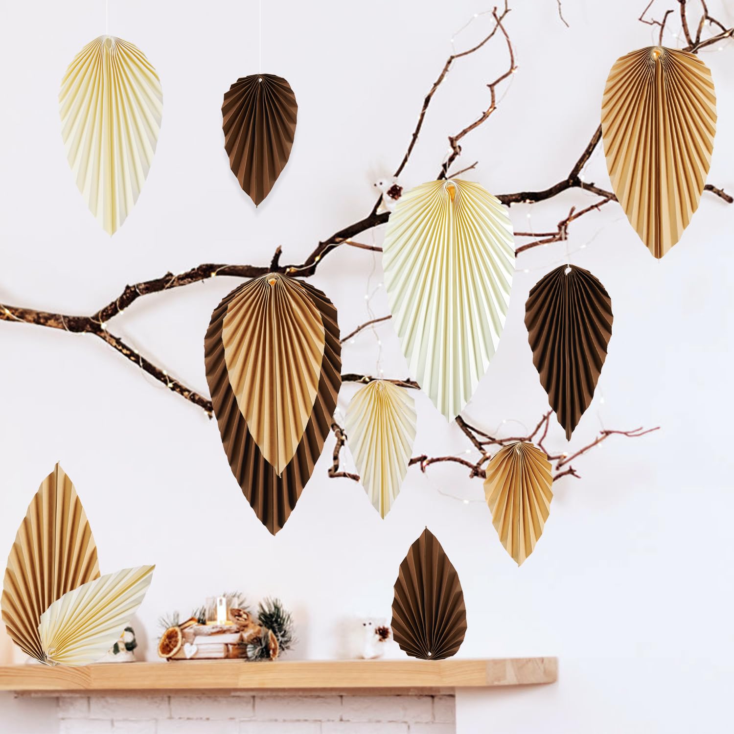 Sunbeauty Boho Paper Fans Party Decorations Paper Leaves For Decoration Natural Party Decorations Paper Fans Classroom Decoratio