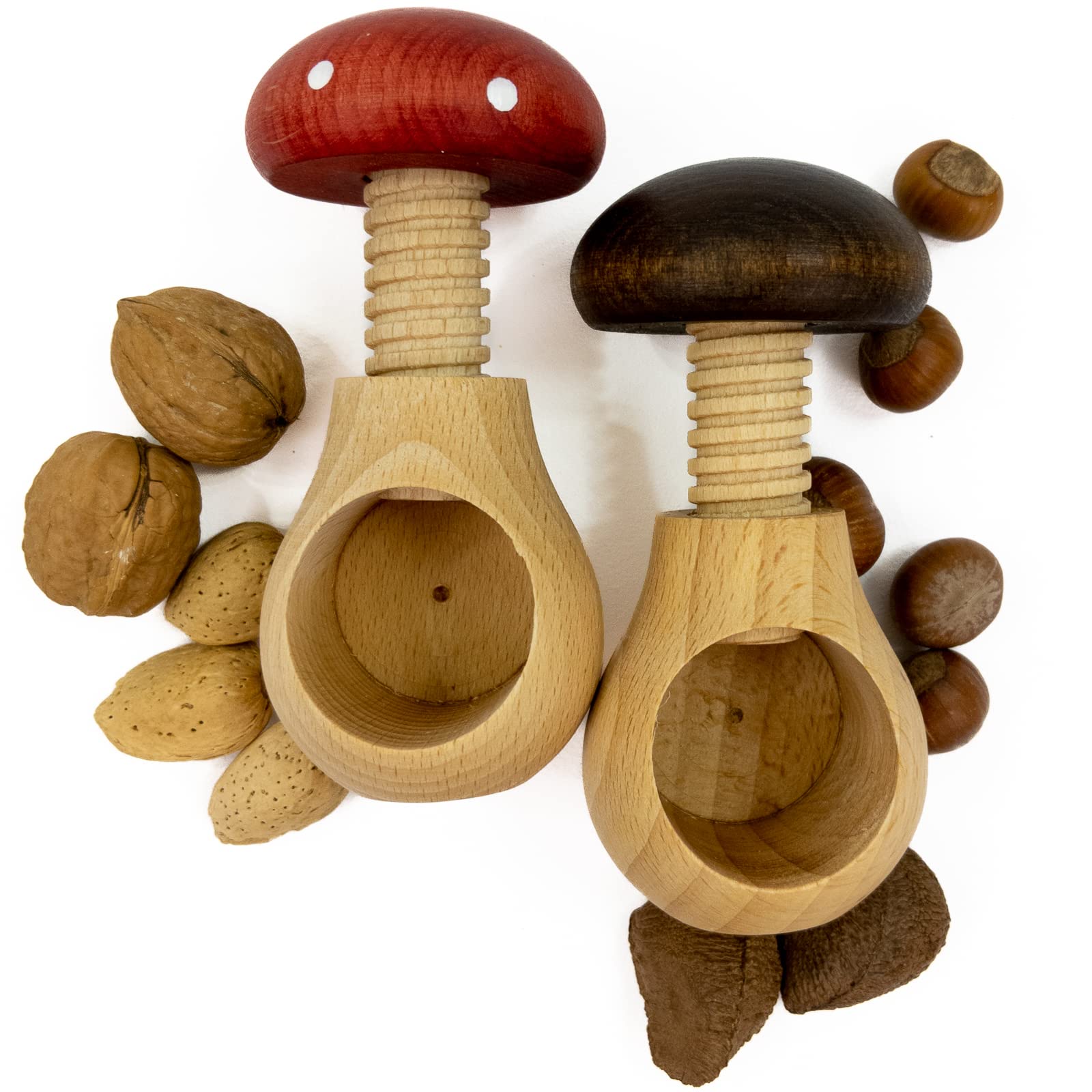 Mushroom & Toadstool    Wooden Nutcracker Set Of 2