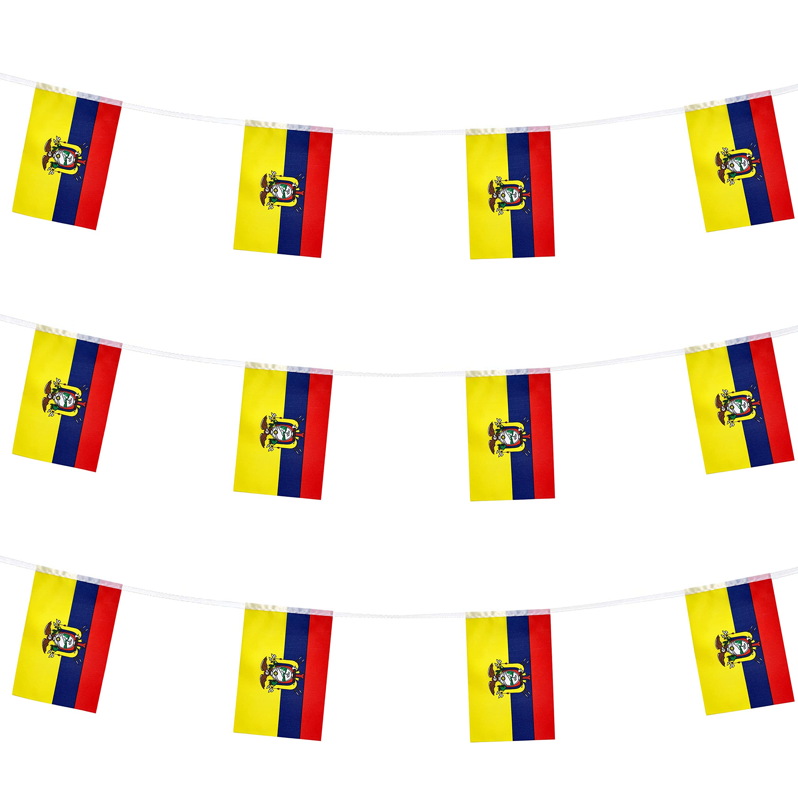 Zxvzyt Ecuador Ecuadorian Flag Banner String,Small Mini Ecuador Pennant Flags,For Grand Opening,Olympics,National Sports Events,