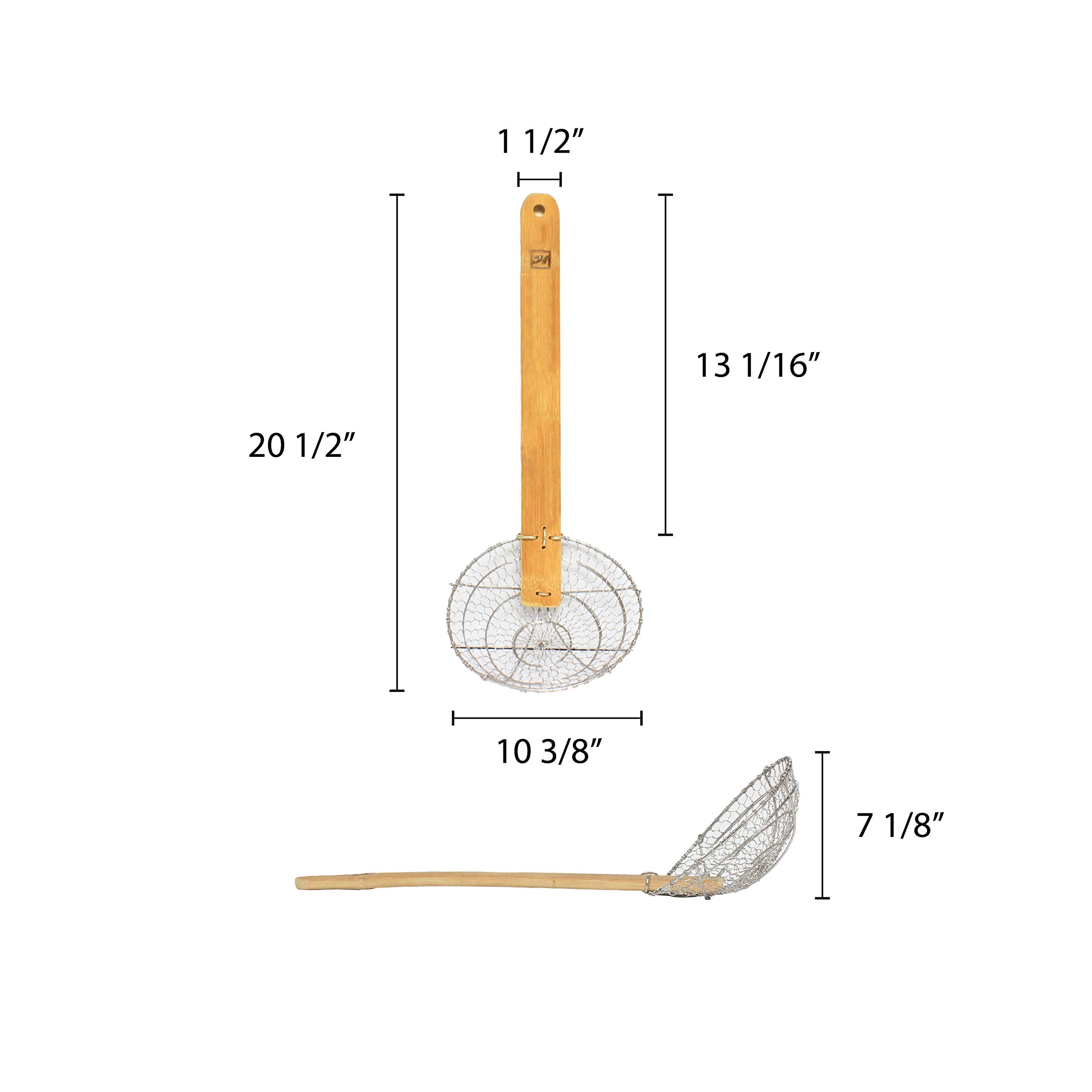 Thunder Group Bamboo Handle Skimmer, 10-Inch