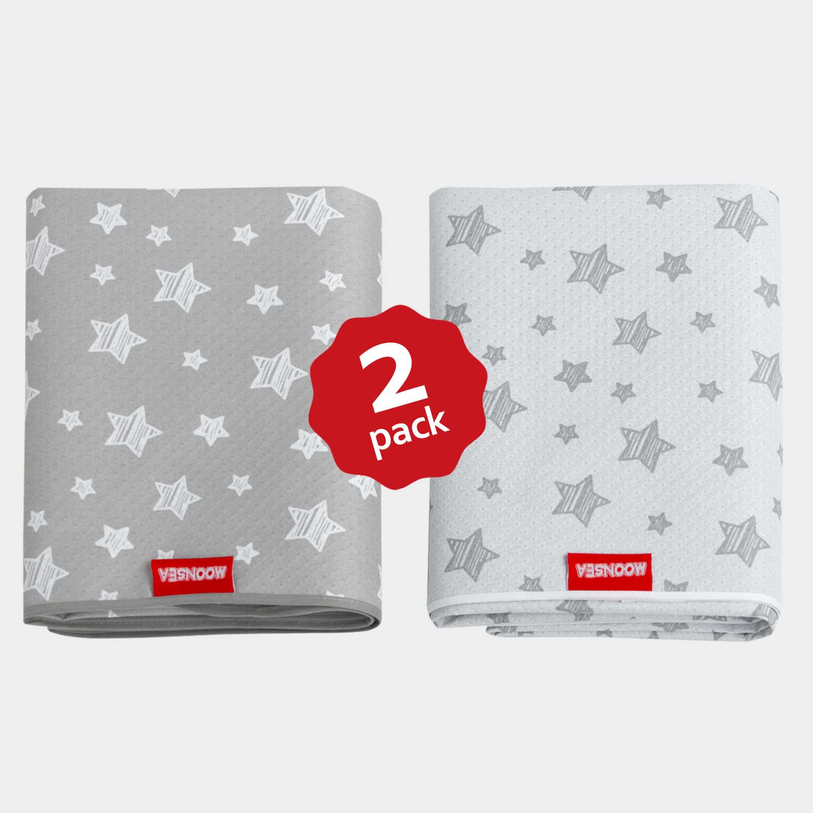 Splat Mat For Under High Chair Mat 2 Pack, Anti Slip Bottom Splat Splash Mess Floor Mat 42X46 Inch, Waterproof Portable Baby Hig