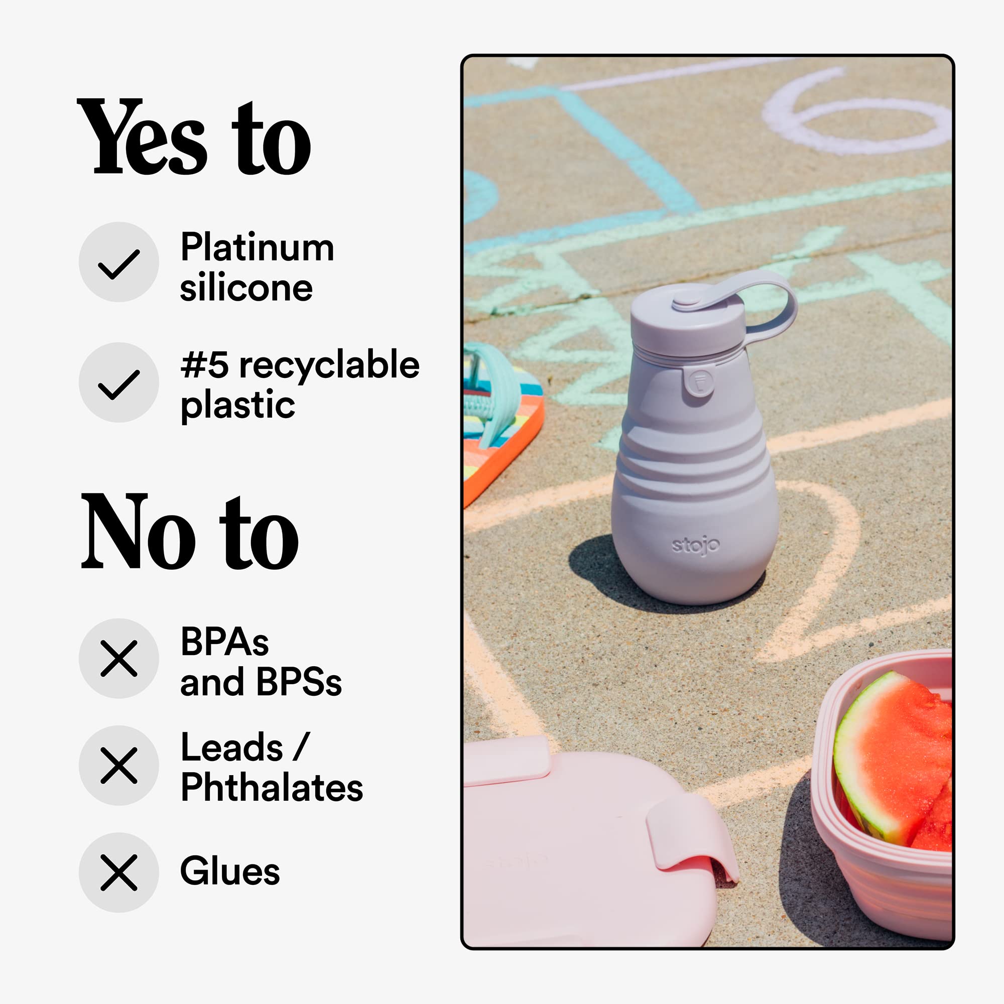 Stojo Jr Collapsible Bottle For Kids - Carnation Pink, 14Oz / 400Ml - Leak-Proof Reusable Silicone Travel Cup For Hot & Cold Dri