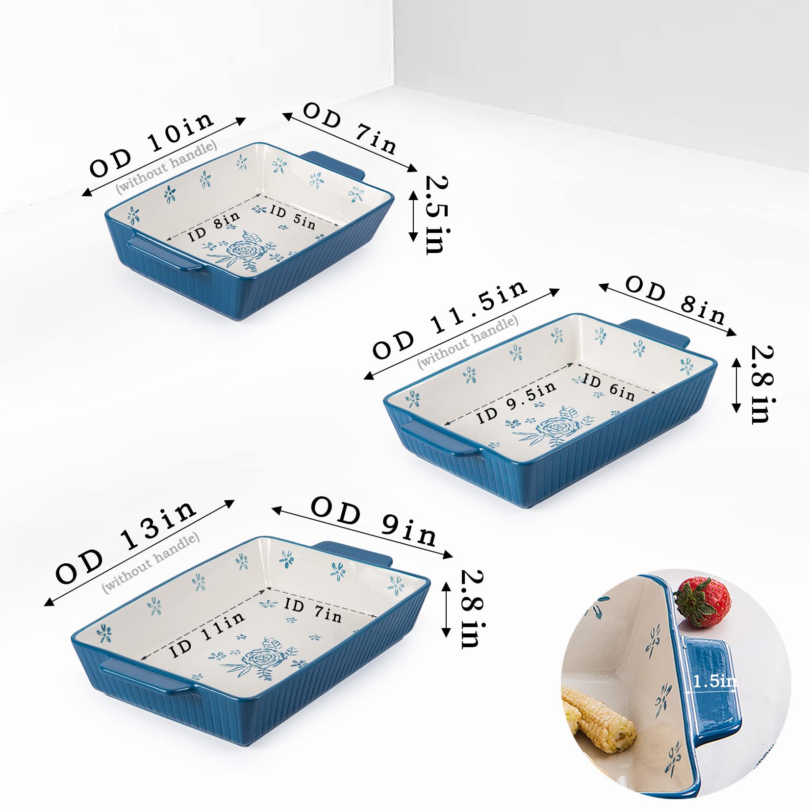 Wisenvoy Baking Dish Casserole Dish Ceramic Casserole Dishes For Oven Lasagna Pan Bakeware Sets Baking Dish Set