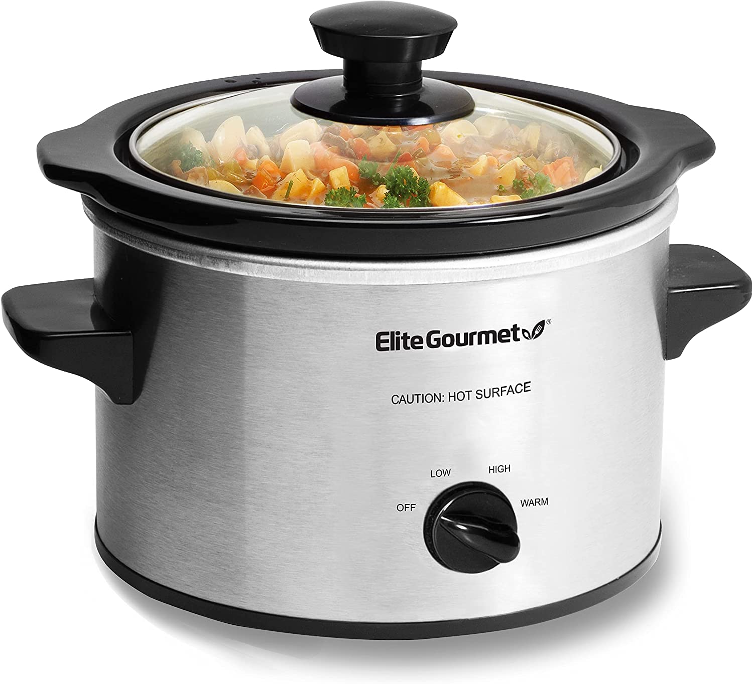 Elite Gourmet      Mst-250Xs Electric Slow Cooker Ceramic Pot, Adjustable Temp, Entrees, Sauces, Stews & Dips, Dishwasher Safe G