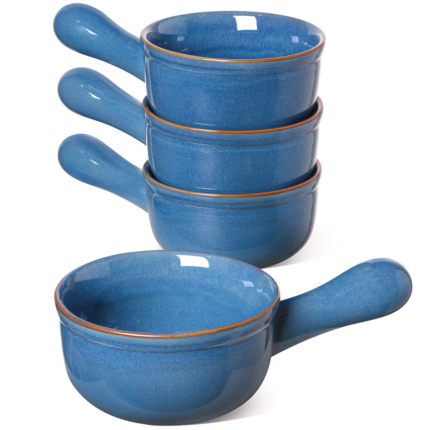 Le Tauci Soup Bowls With Handle, 15 Oz Ceramic French Onion Soup Bowls, Large Soup Crocks Oven Safe For Stew, Onion, Soup, Chill