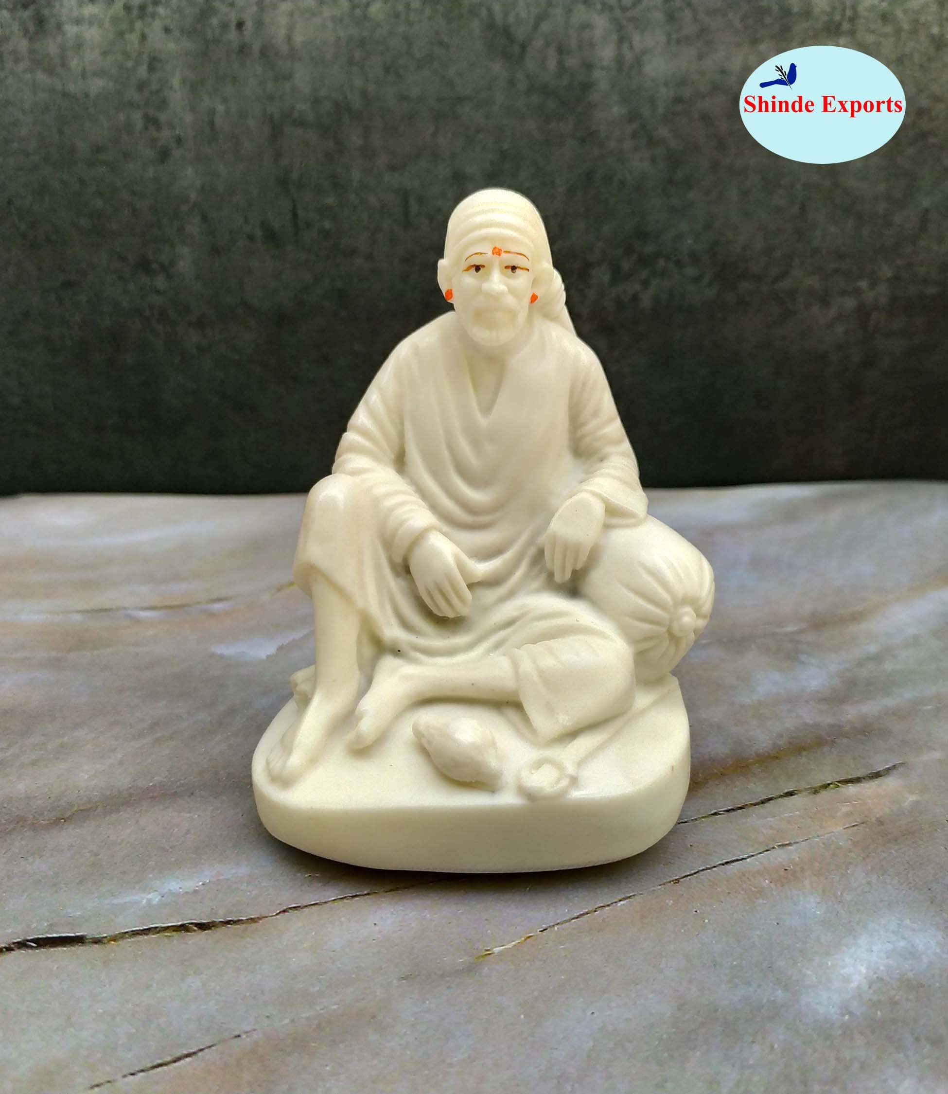 SHINDE EXPORTS shirdi saibaba Idol Marble/saibaba Idol for car Dashboard 11 cm