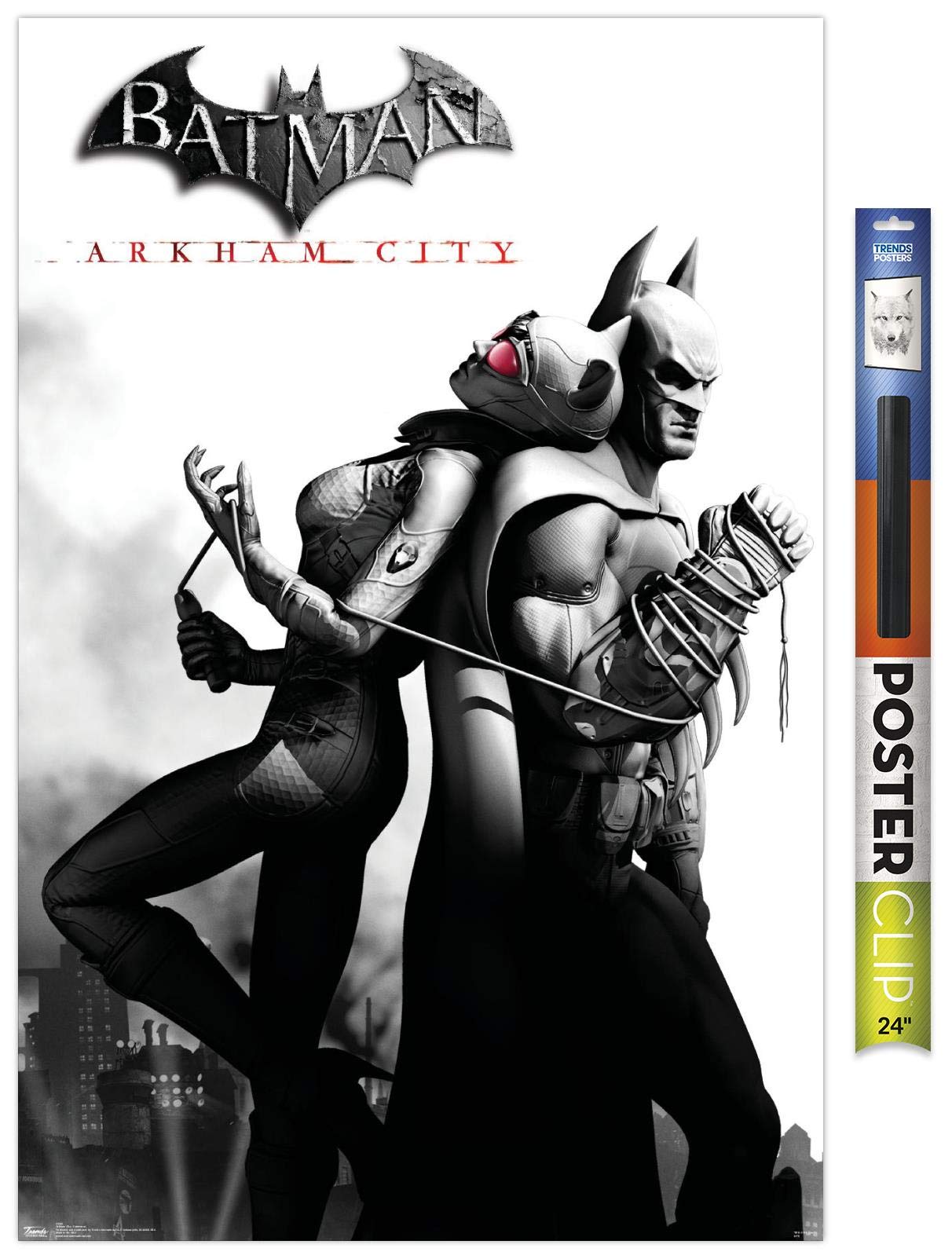 Trends International Dc Comics Video Game - Arkham City - Catwoman Wall Poster, 22.375'' X 34'', Premium Poster & Clip Bundle