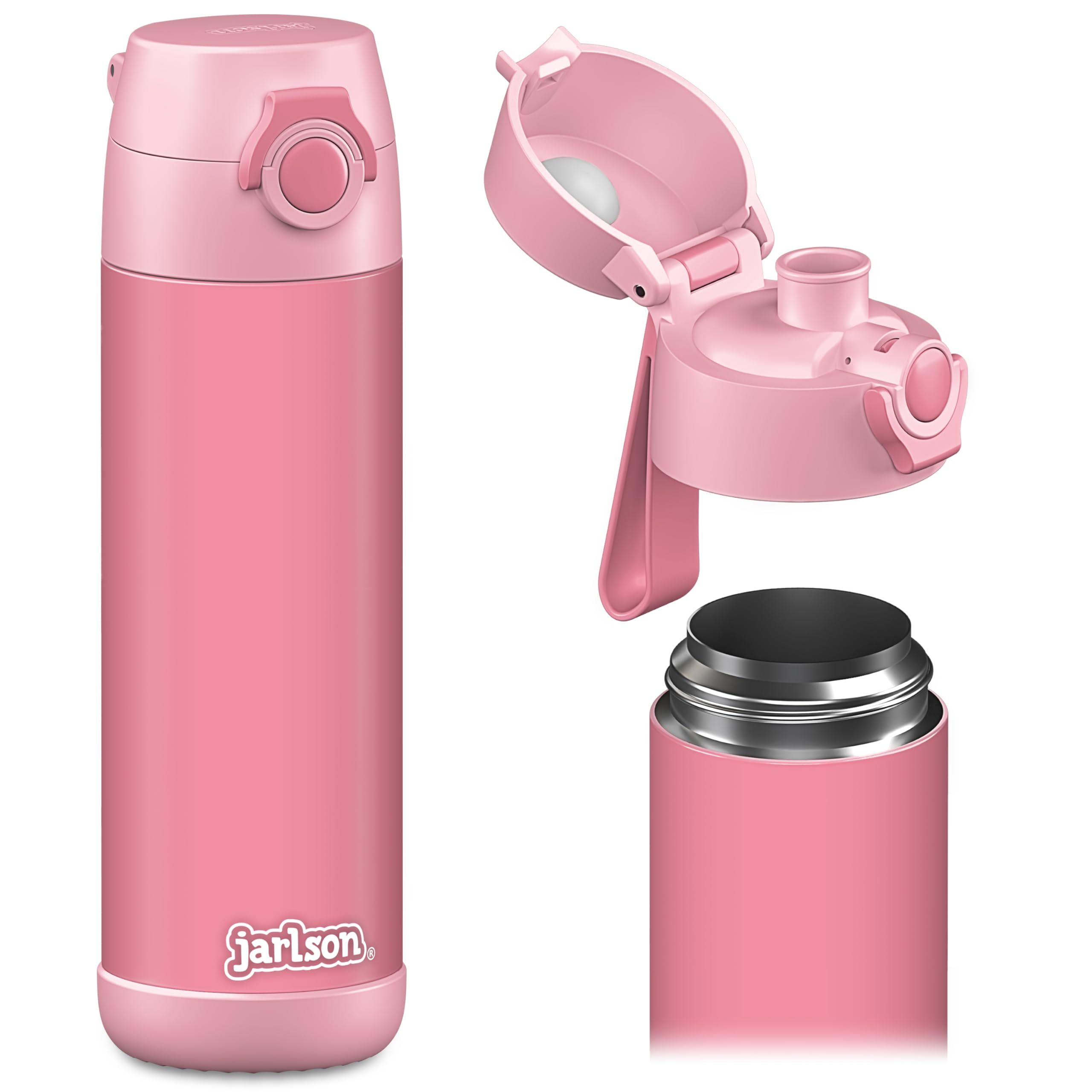 Jarlson Mali Childrens Water Bottle, Thermal Stainless Steel Water Bottle, BPAFree, LeakProof, Childrens Bottle with Chug Li