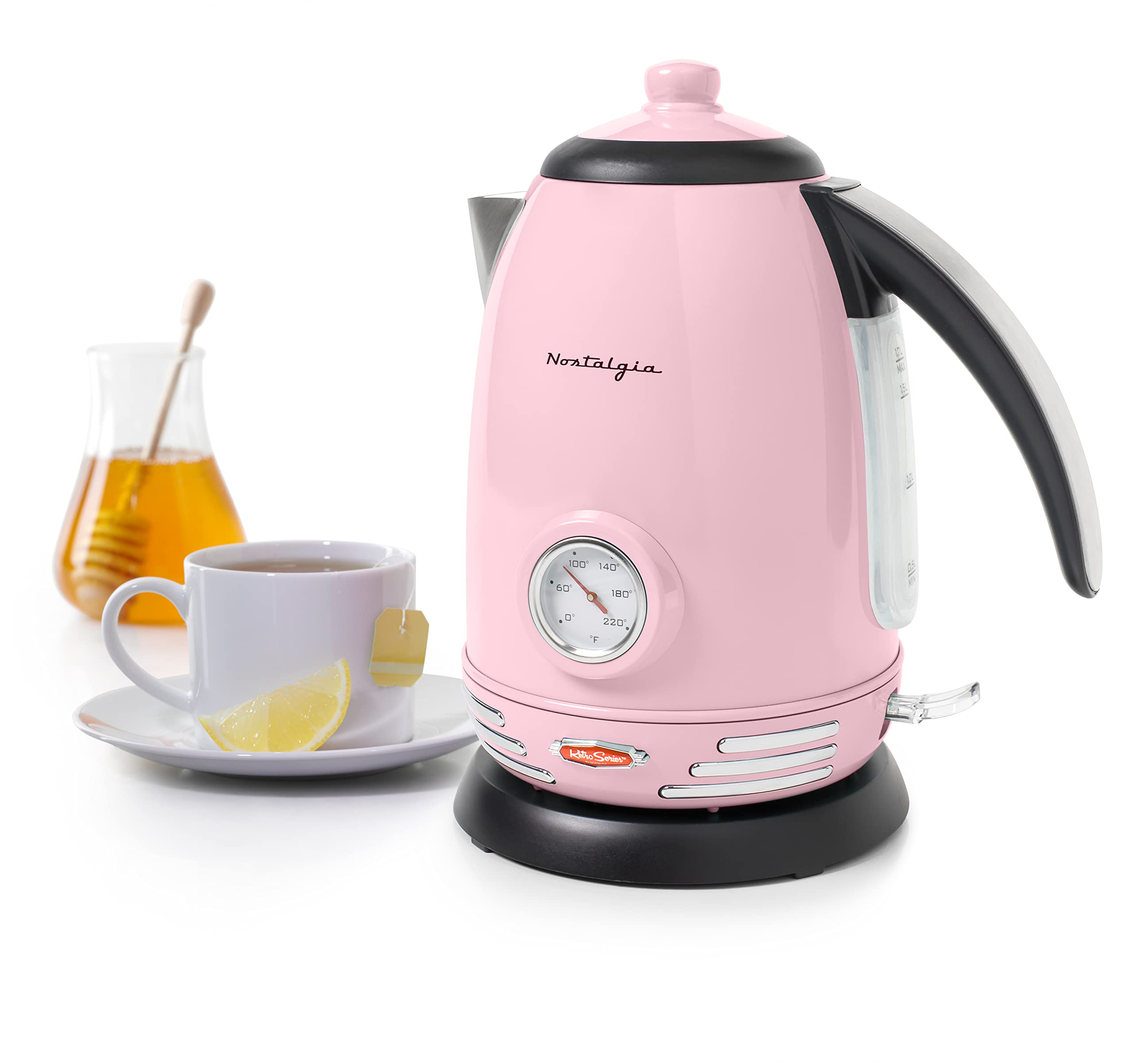 Nostalgia Retro Stainless Steel Electric Tea And Water Kettle