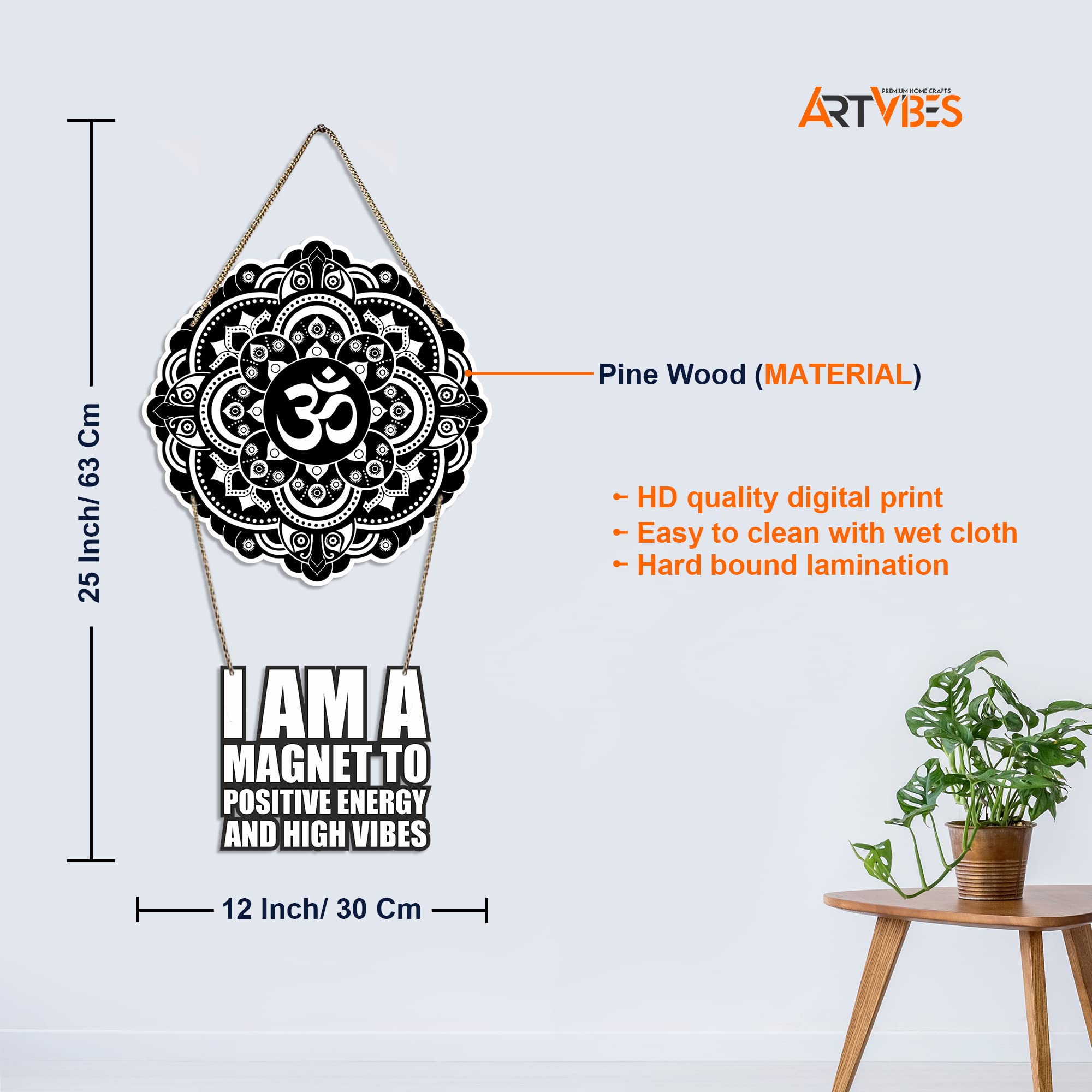 Artvibes Wall Hanging with Quotes for Home|Office|Gift(WH_5717N)(Multi 17)