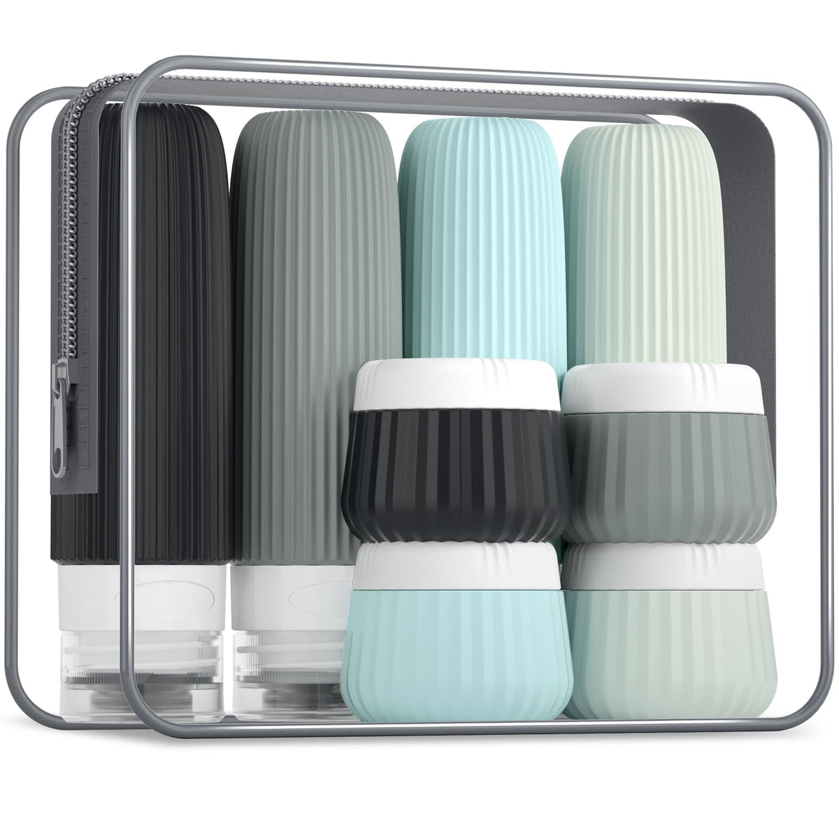 Mrsdry Travel Bottles For Toiletries 8 Pack, Tsa Approved Travel Size Toiletries 3 Oz, Travel Containers For Toiletries, With Cl