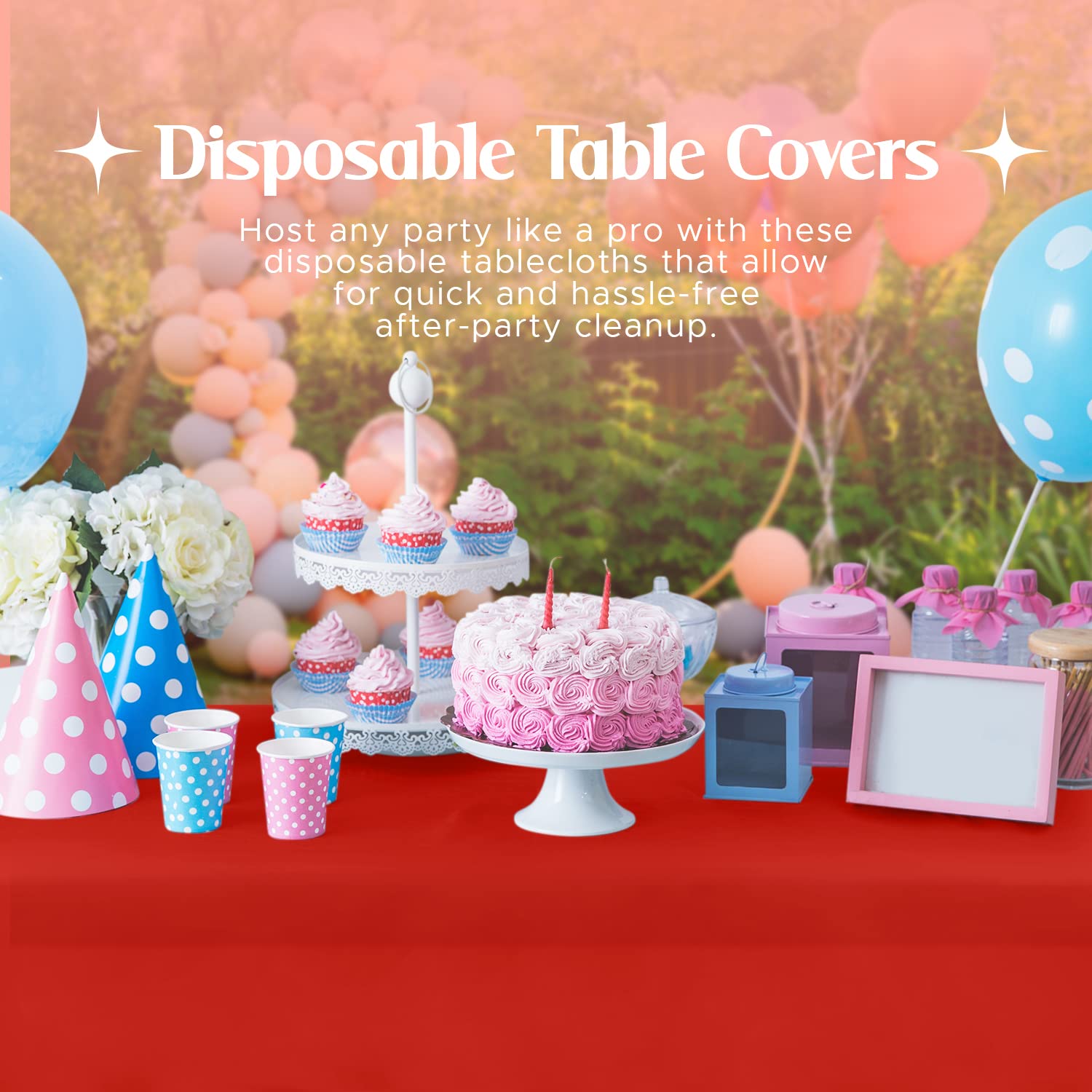 Mountclear 12-Pack Disposable Plastic Tablecloths - 54 X 108 Inch Size Table Cloth - Ideal Rectangular Table Covers For Any Tabl
