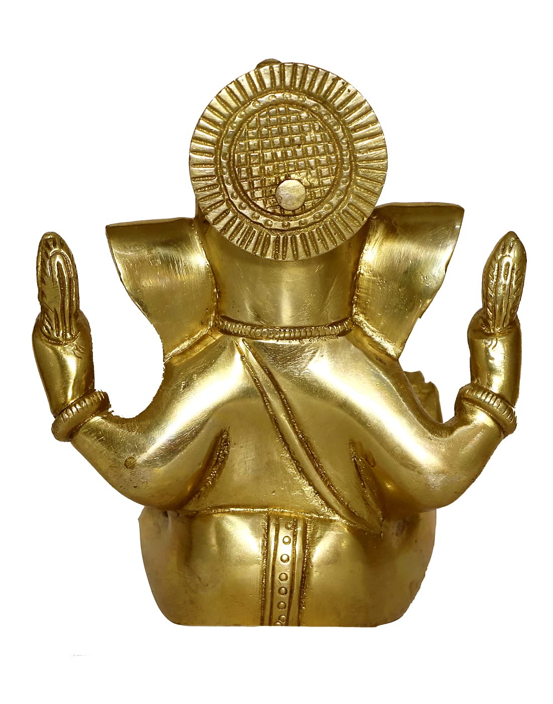 Racpree Brass Metal Statue Of Shri Ganesha Ganpati Murti For Home Entrance Decor Diwali Gift For Home & Office Yellow Size4.5