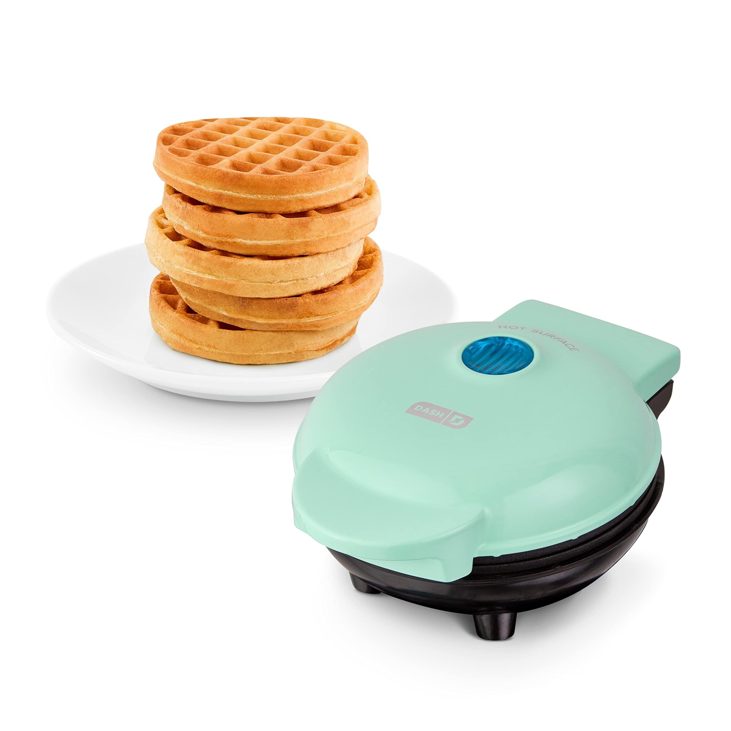 DASH Mini Waffle Maker - 4    Waffle Mold, Nonstick Waffle Iron with Quick Heat-Up, PTFE Nonstick Surface - Perfect Mini Waffle 