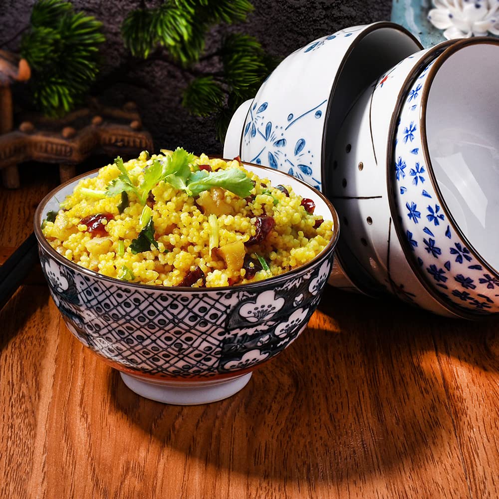 Japanese Ceramic Rice Bowls Set, Soup Bowls For Rice Soup Salad Snack