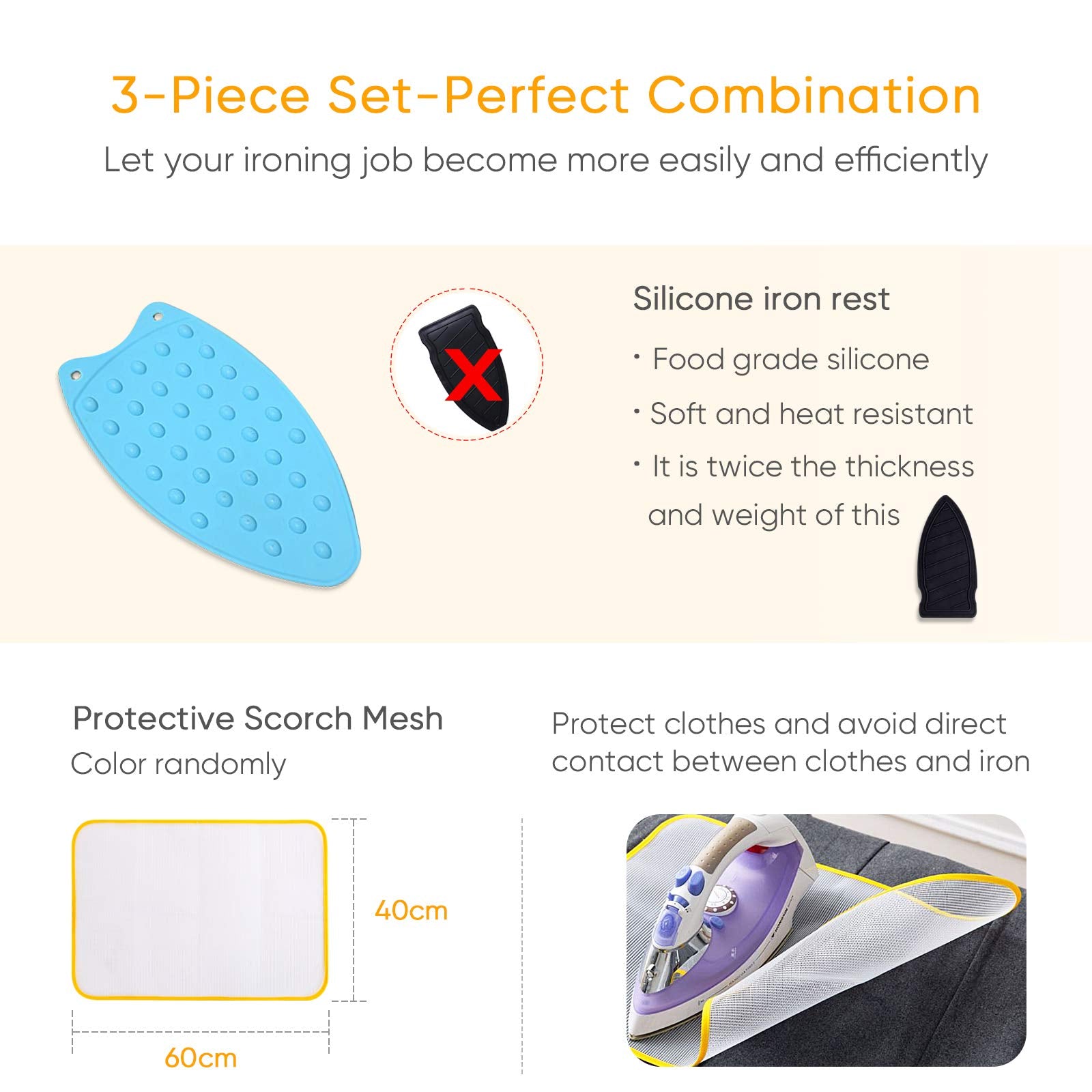 Upgraded Thick Ironing Blanket Travel Ironing Mat Ironing Pad Portable Double-Side Using Isolate Heat Pad Cover for Washer Dryer Table Top Countertop Ironing Board for Small Space (28 x 31 inch)