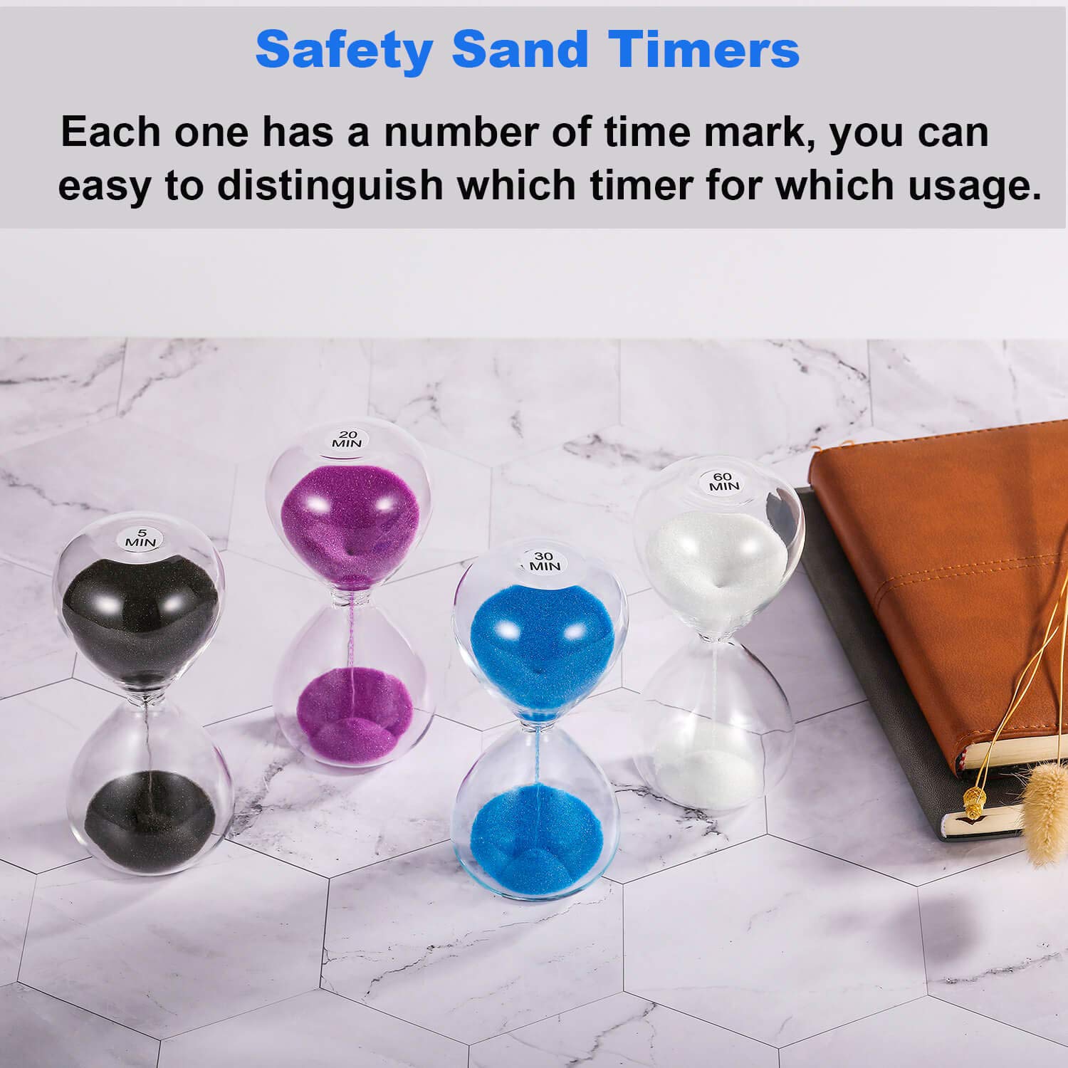 Suliao Sand Timer 1 Minute Hourglass, 5.1 Inch Black Sand Watch 1 Min, Sand Clock One Minute, Hour Glass Sandglass For Kids, Cla