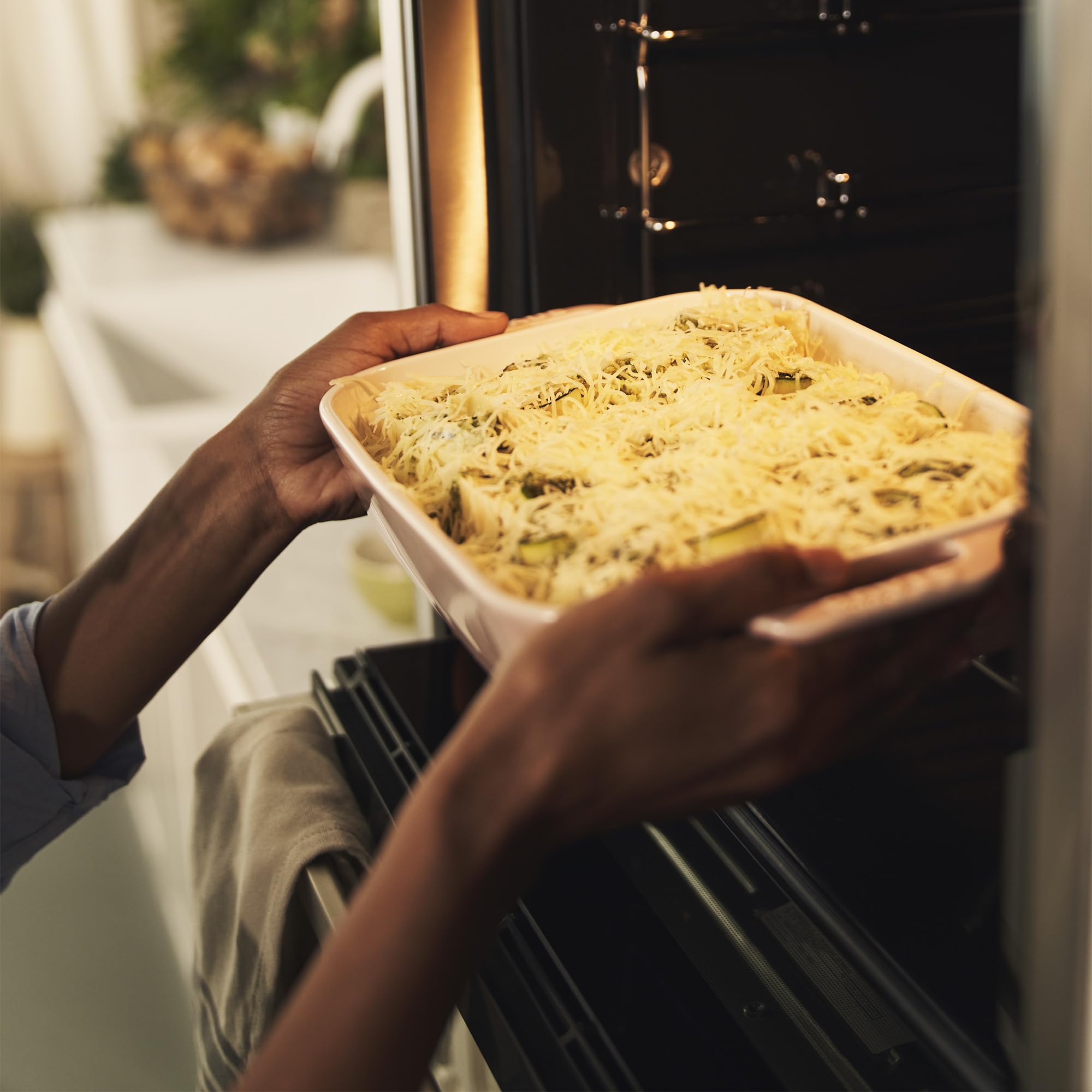 Staub Stoneware Gratins Ceramic 2-Pc Rectangular Baking Dish Set-Macaron Pastel Pink