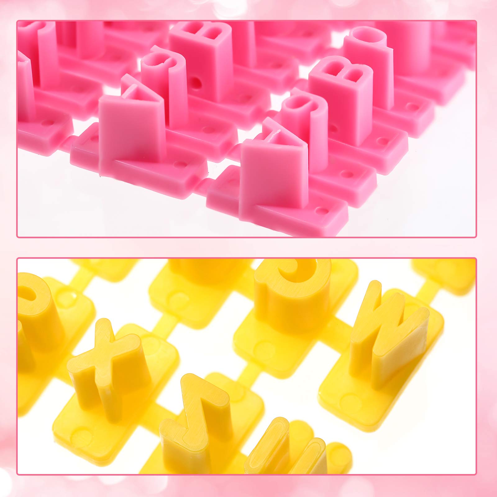 Alphabet 225 Pcs Number Punctuation Cookie Letter Biscuit Stamp Cookie Letters Stamp Set Including Letters Lower And Upper Case