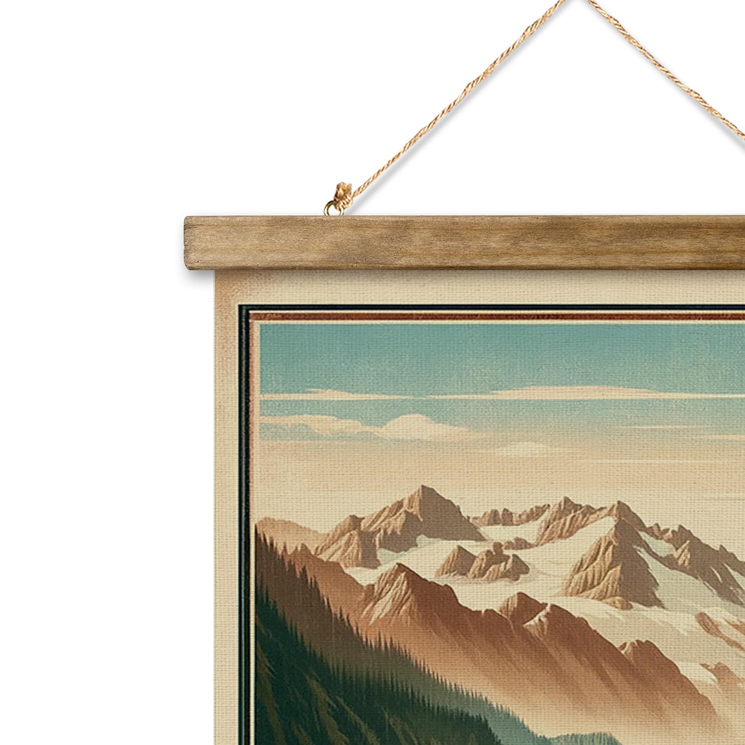 Xiaoaika Vintage Olympic National Park Travel Poster With Wooden Scroll Frame - Living Room, Bedroom, Home, Office Retro Art Pri