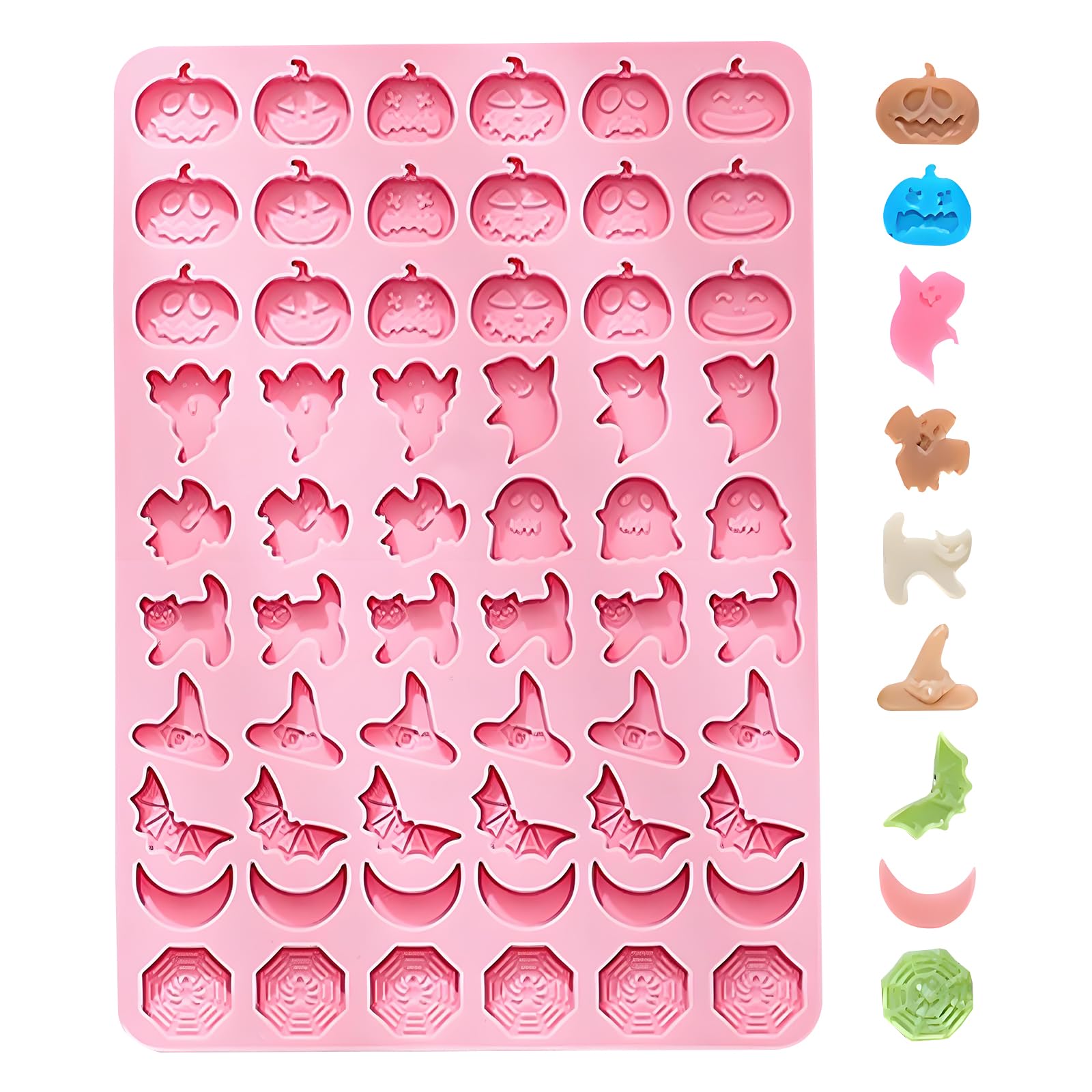 Halloween Silicone Candy Chocolate Mold with 15 Spooky Shapes