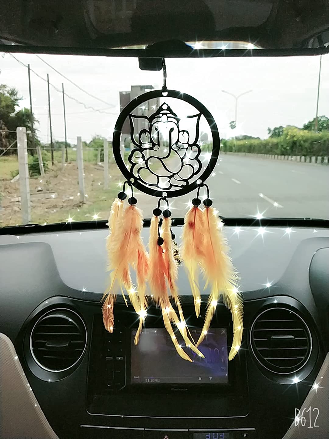 Rahi Enterprise Dream Catcher Lord Ganesha Hand Made for Positive Vibes, Wall Decor and car Hanging Made with Acrylic Material w