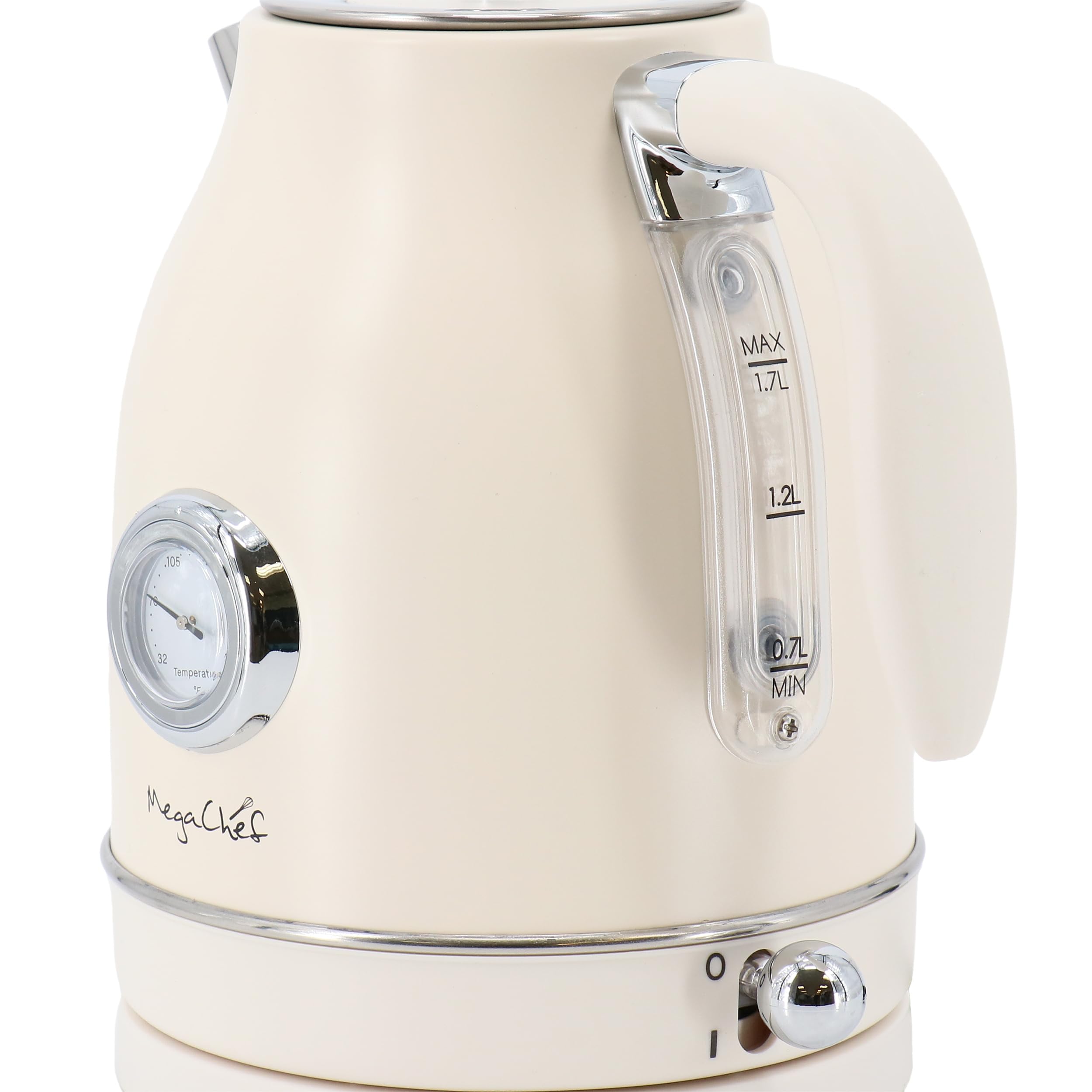 Megachef 1.7 Liter Electric Tea Kettle And 2 Slice Toaster Combo In Matte Cream (Cream)