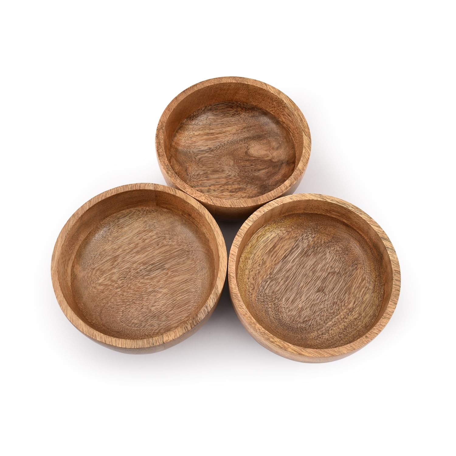 Samhita Mango Wood Round Bowl Perfect For Nuts, Candy, Appetizer, Snacks, Olive And Salsa. Looks Absolutely Beautiful With Your