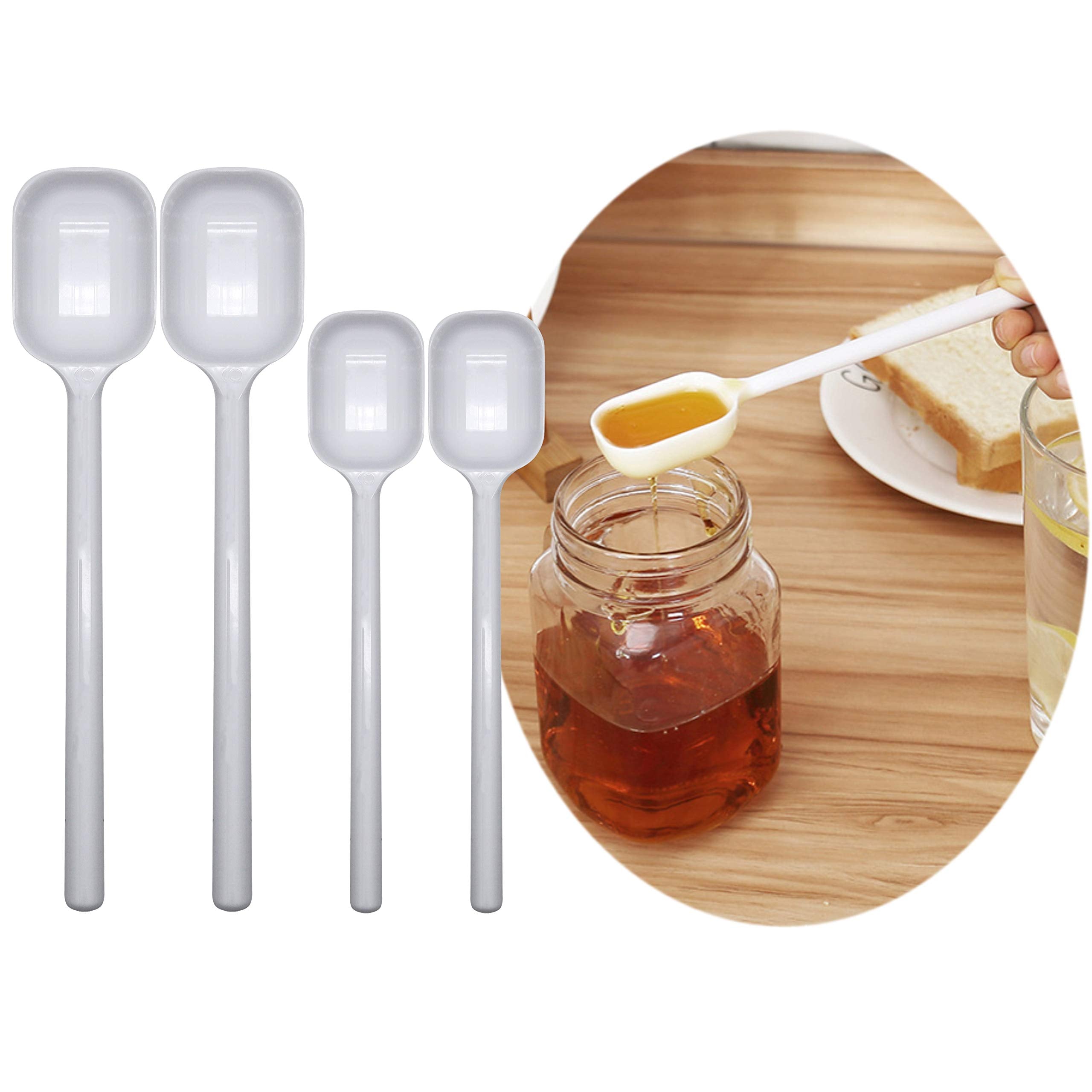 Eiks 4 Sets Long Handle Teaspoons Measuring Spoons For Dry And Liquid Ingredients Use In Kitchen Cooking Baking Coffee