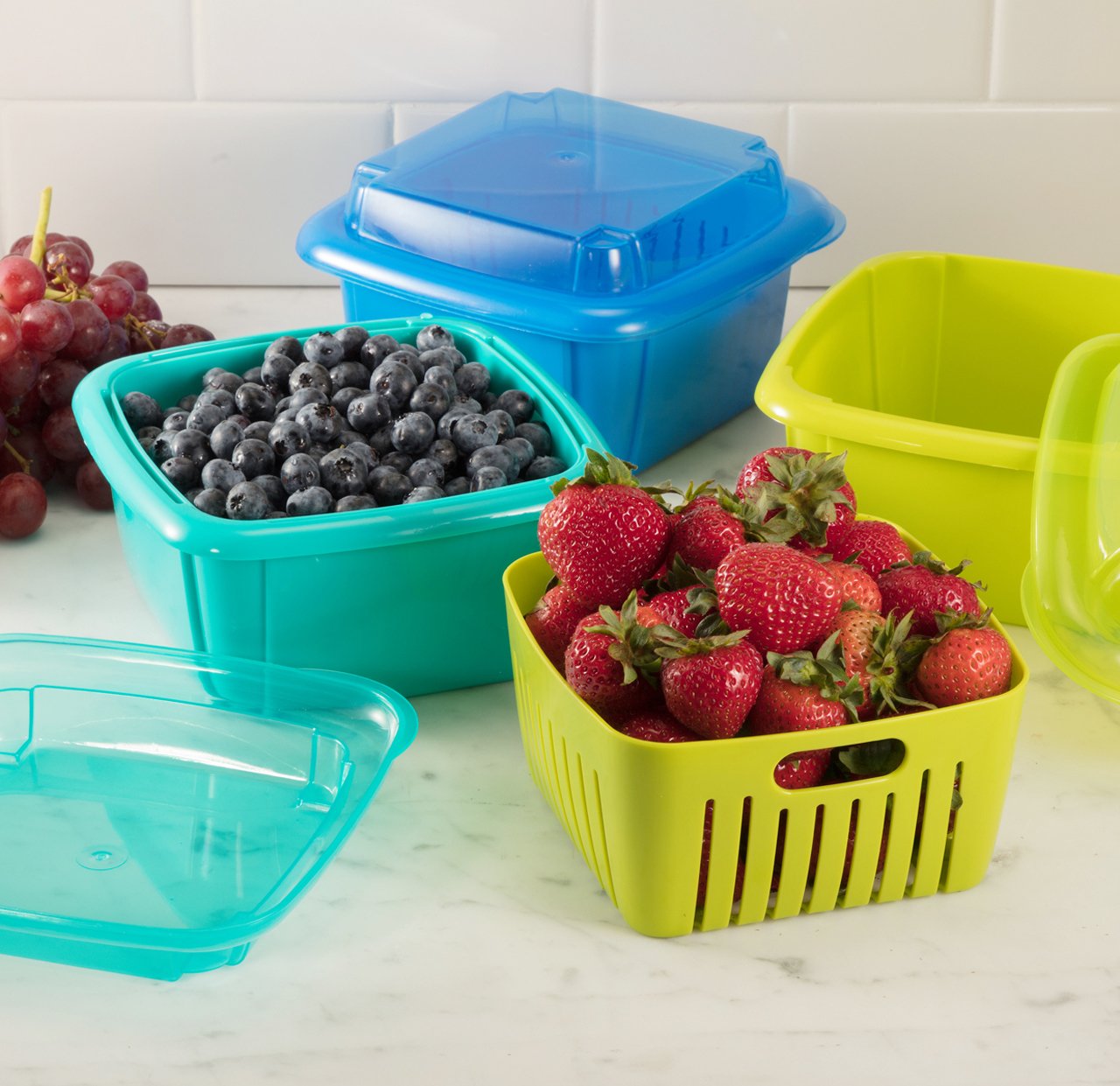 Hutzler 374Tu Berry Containers, 2 Pint, Turquoise