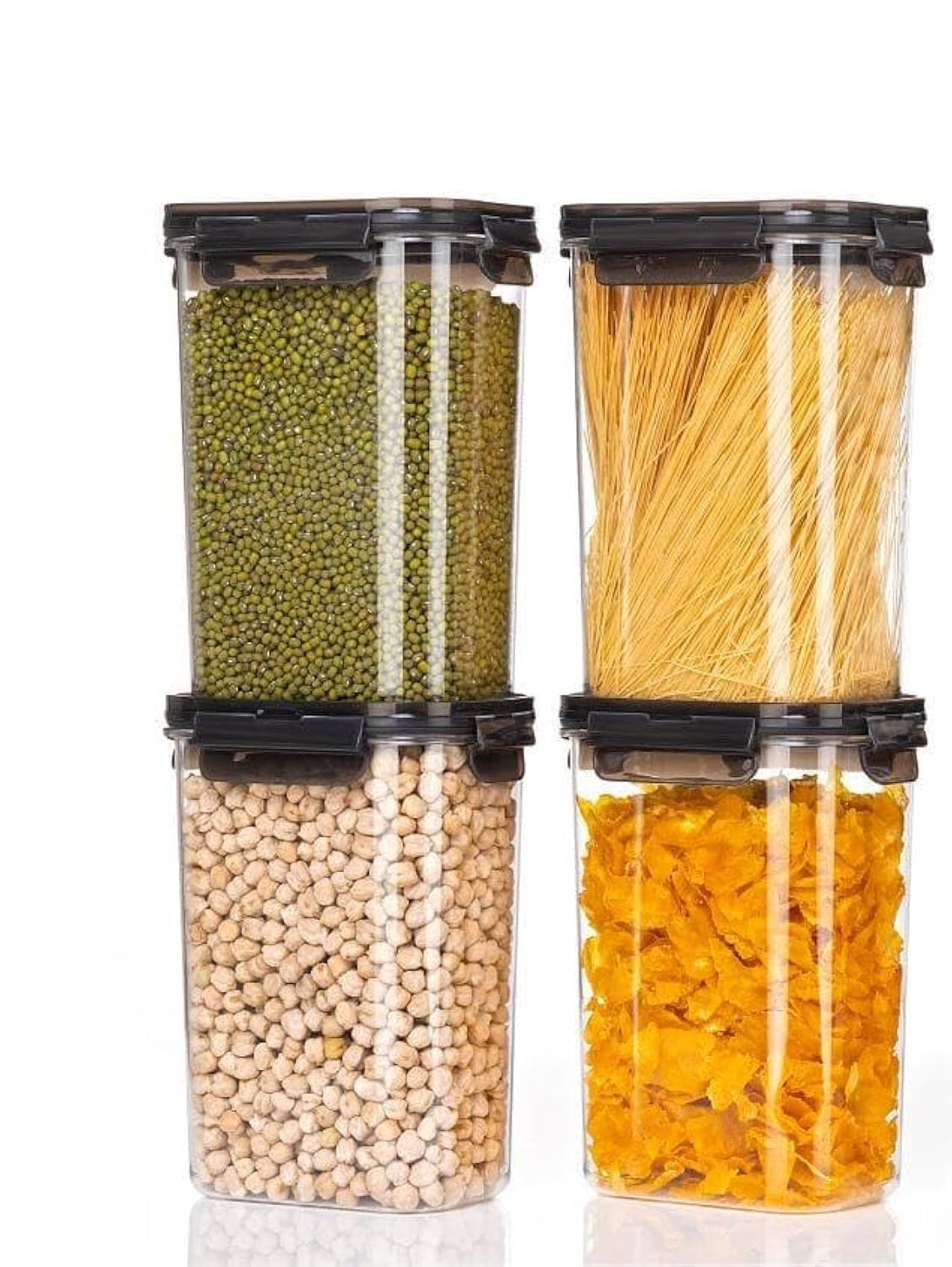 Tmisham Store Food Storage Jar 1100Ml With Airtight Lid  BpaFree Plastic Container For Flour, Sugar & Dry Foods  Kitchen & Pa