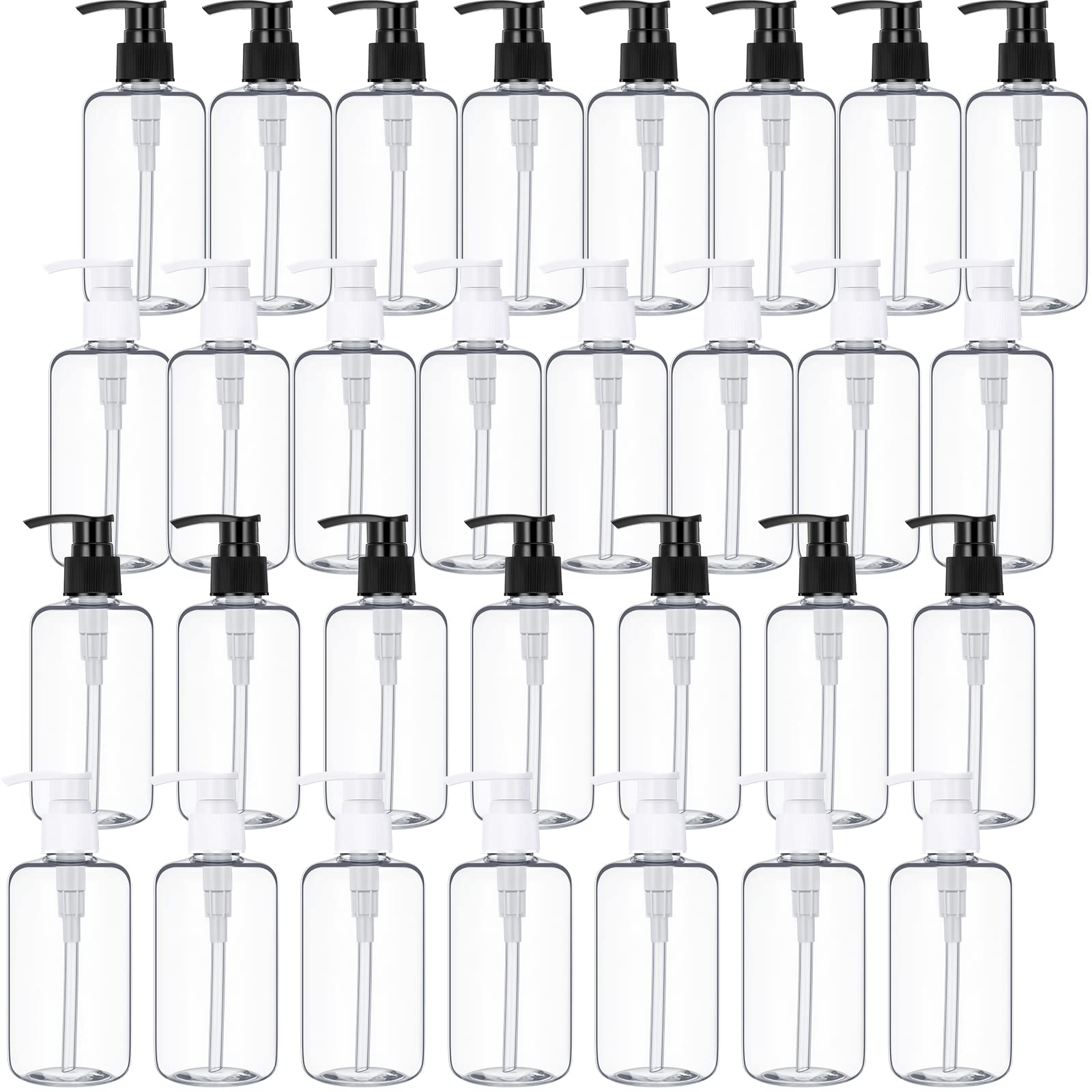 30 Pcs 10 Oz Plastic Pump Bottle Dispenser Empty Lotion Bottle With Pump Refillable Clear Hand Soap Dispenser Portable Travel Lo