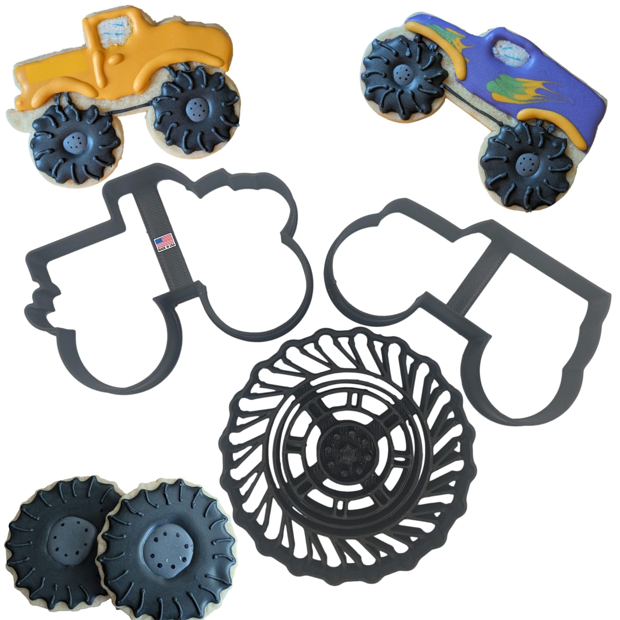 Monster Truck Cookie Cutters Monster Truck Overland And Off Road Four Wheel Drive (4Wd) With Big Oversized Large Wheel Tire Cook