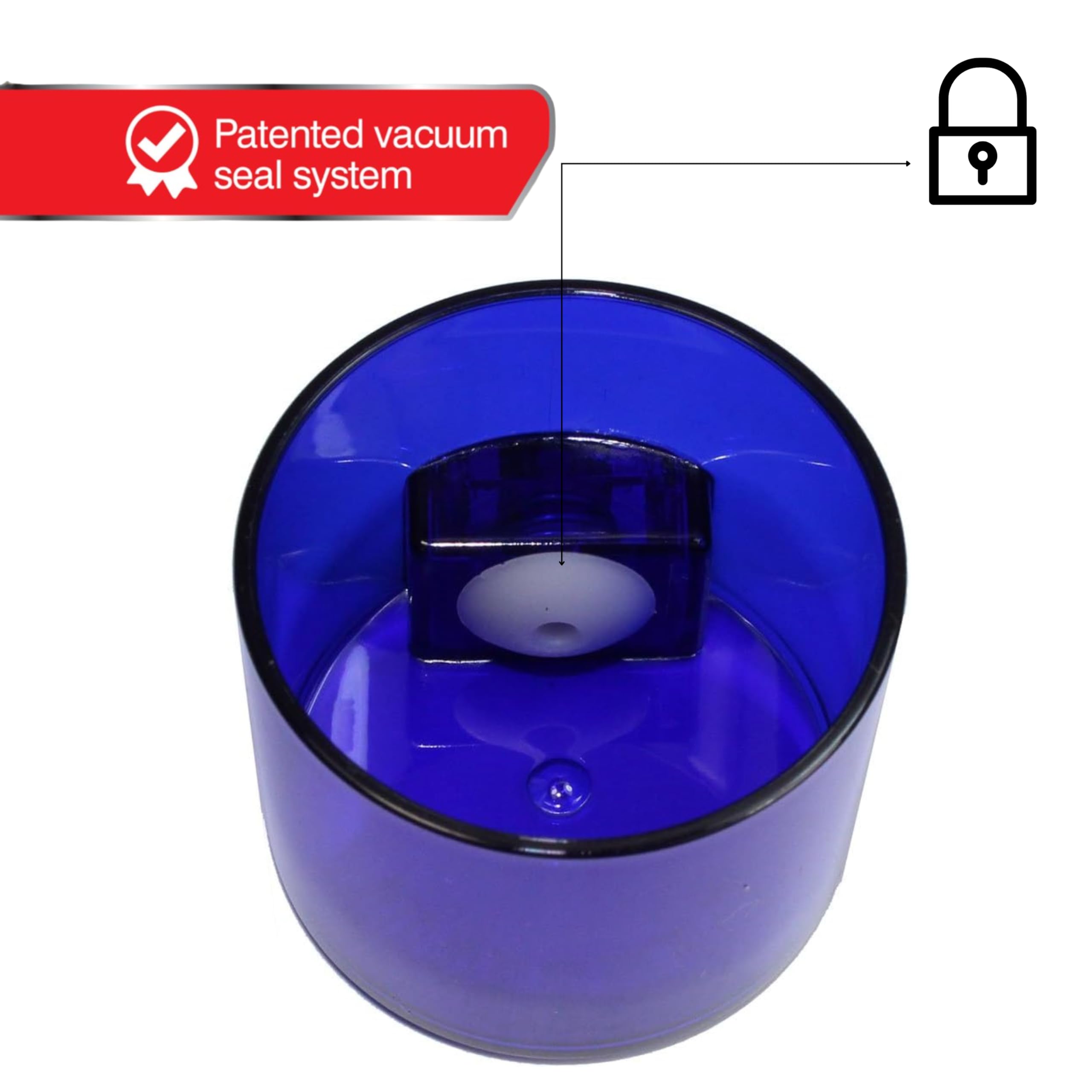 Tightvac Vacuum Sealed Container airtight  06-Liter/2-Fluid Ounce  Blue Tint