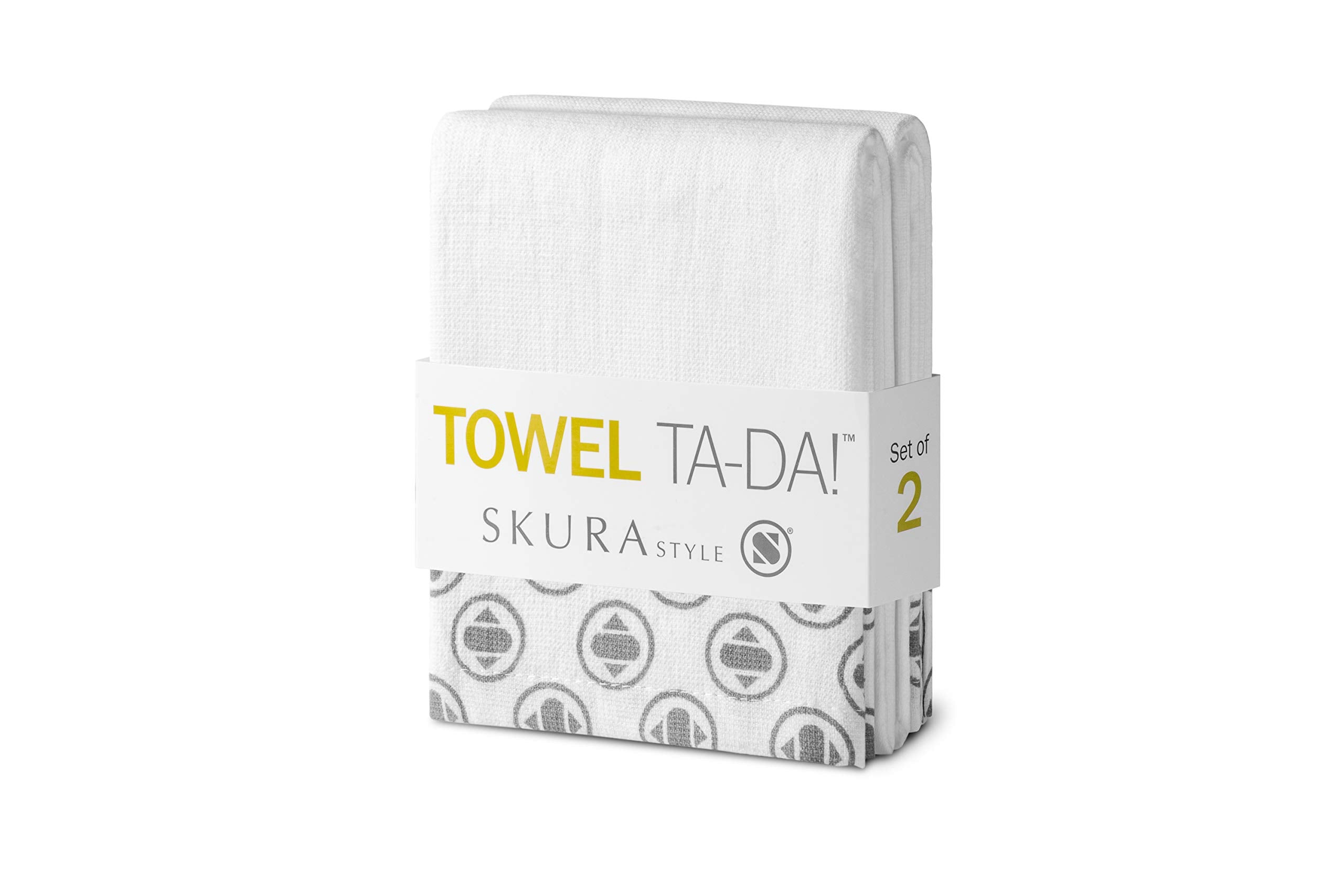 Skura Style Towel Ta-Da! 100% Cotton Dual Sided Super Absorbent Kitchen And Dish Towel Set - 2 Count