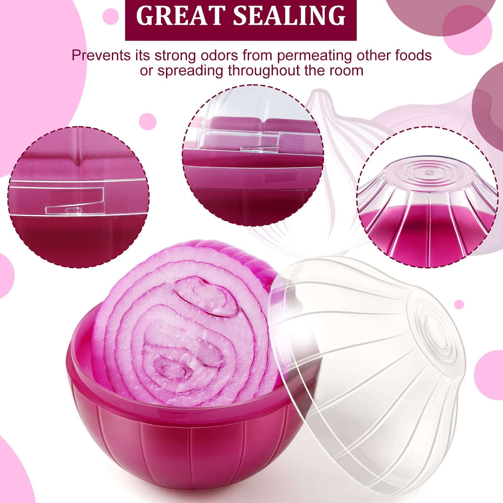 Vegetable And Fruit Storage Containers For Fridge, 4 Pcs Bpa Free Reusable Food Saver - Tomato, Garlic, Onion, Lemon Keeper Hold