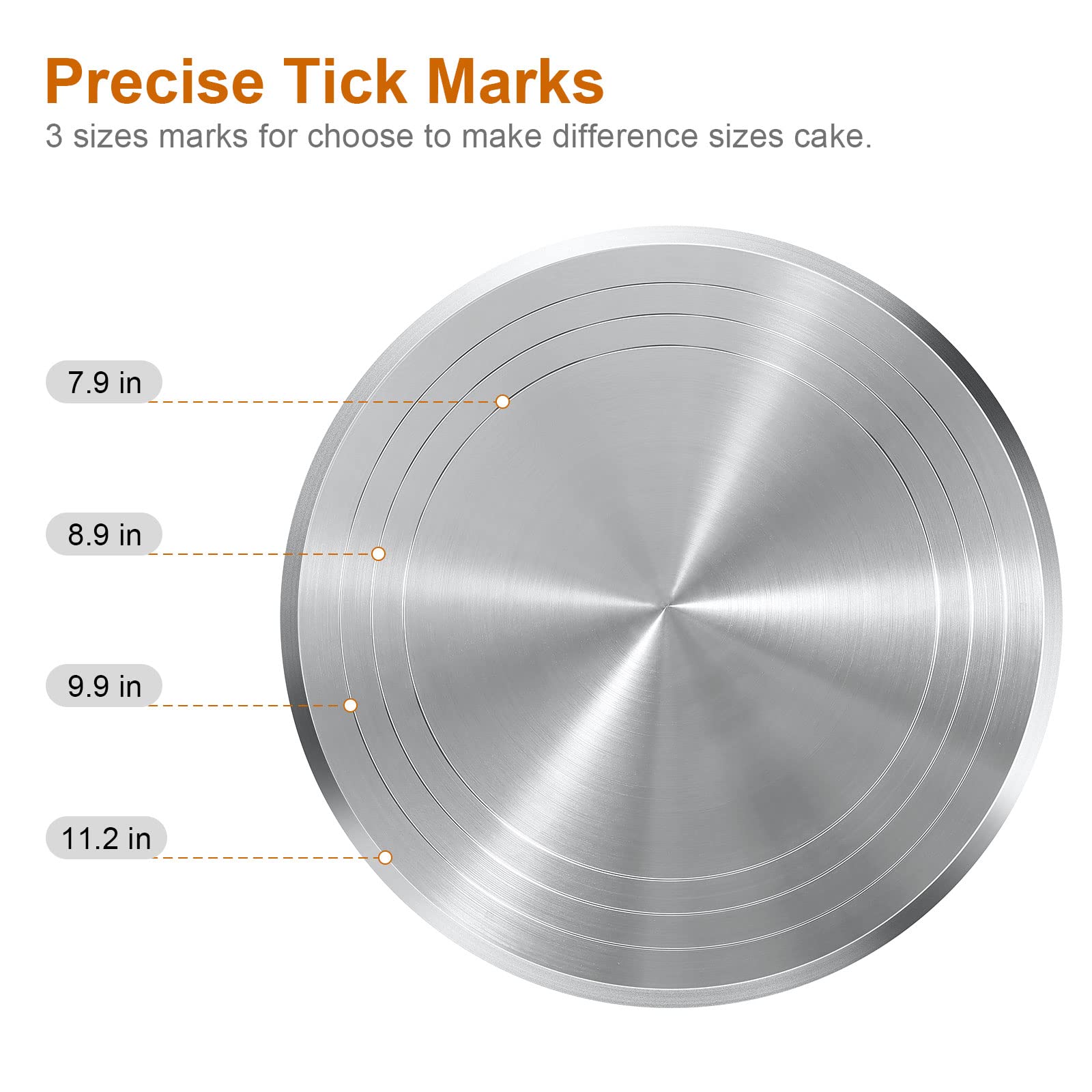 12'' Cake Stand, Cake Spinner Cake Decorating Supplies, Round Decorating Turntable Revolving Aluminum Table Holder Baking Displa