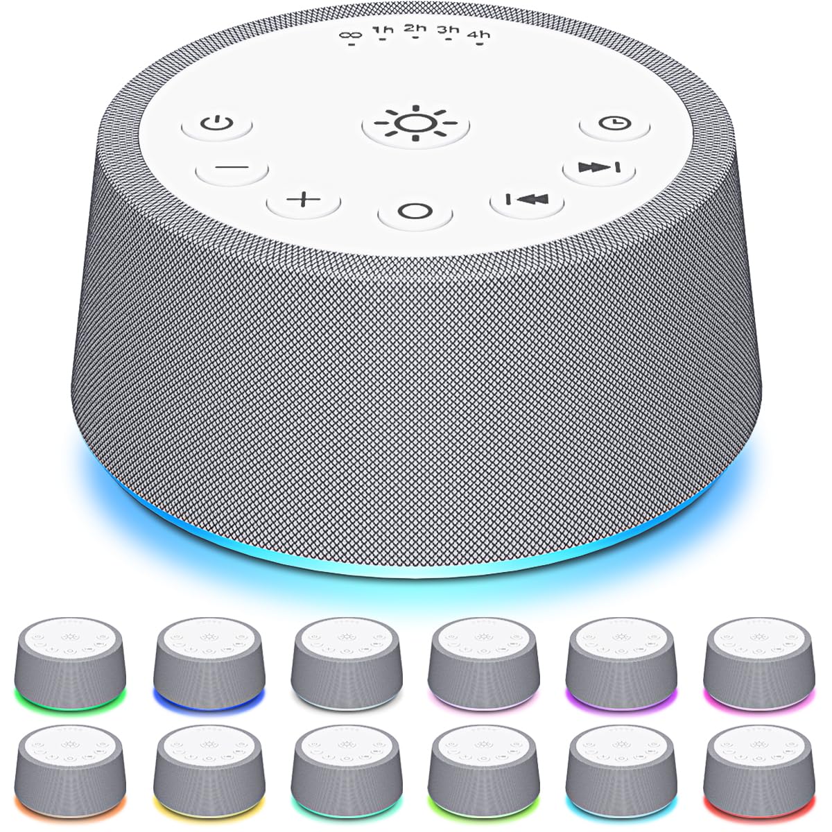 SoundLegend White Noise Sleep Sound Machines 30 Sounds 32-Level Volume 12 Colors Light 5 Timers Adjustable Light Brightness Comp