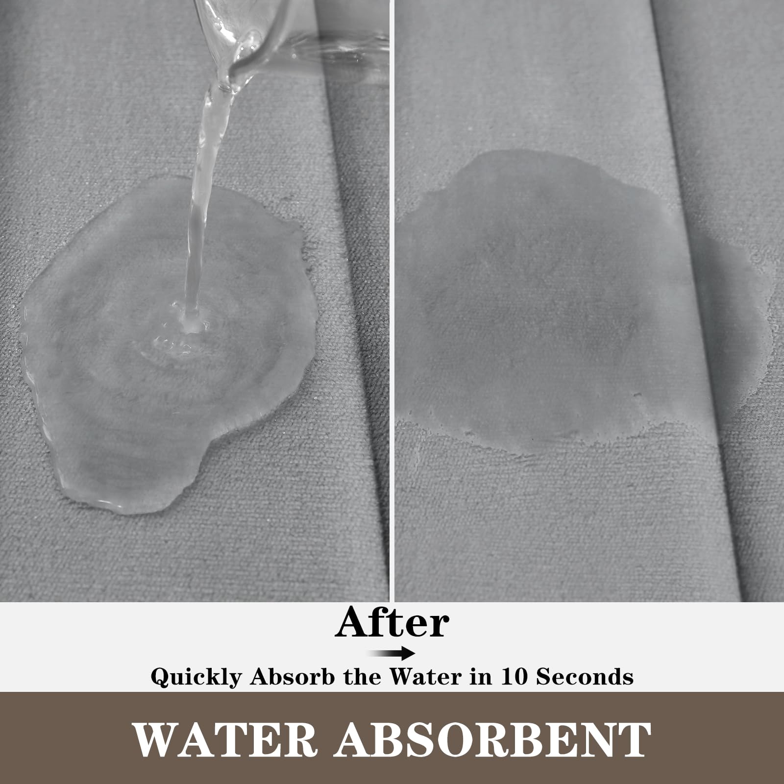 Bysure Bathroom Rugs Sets 2 Piece, Memory Foam Non Slip Extra Soft Absorbent Machine Washable Toilet Bath Mats (Grey, 17X24+20X3