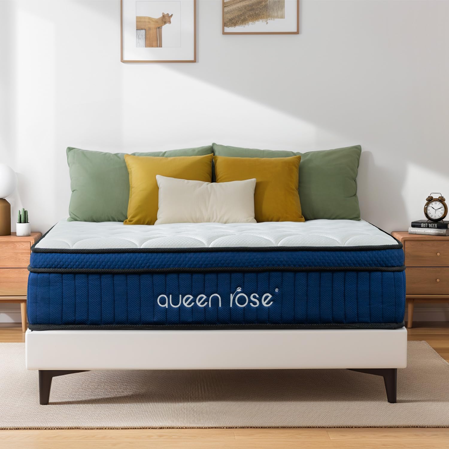 Queen Rose Full Mattress, 10 Inch Full Size Hybrid Mattress In A Box, Gel Memory Foam & Individually Pocket Innerspring Hybrid B